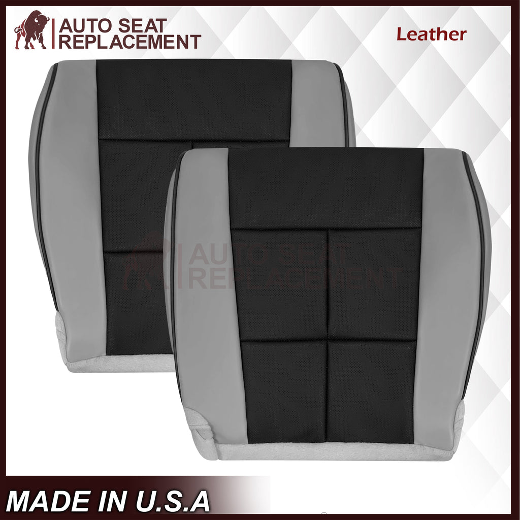 2007 - 2014 Lincoln Navigator Bottom Seat Cover in 2 Tone Gray & Black Leather or Vinyl