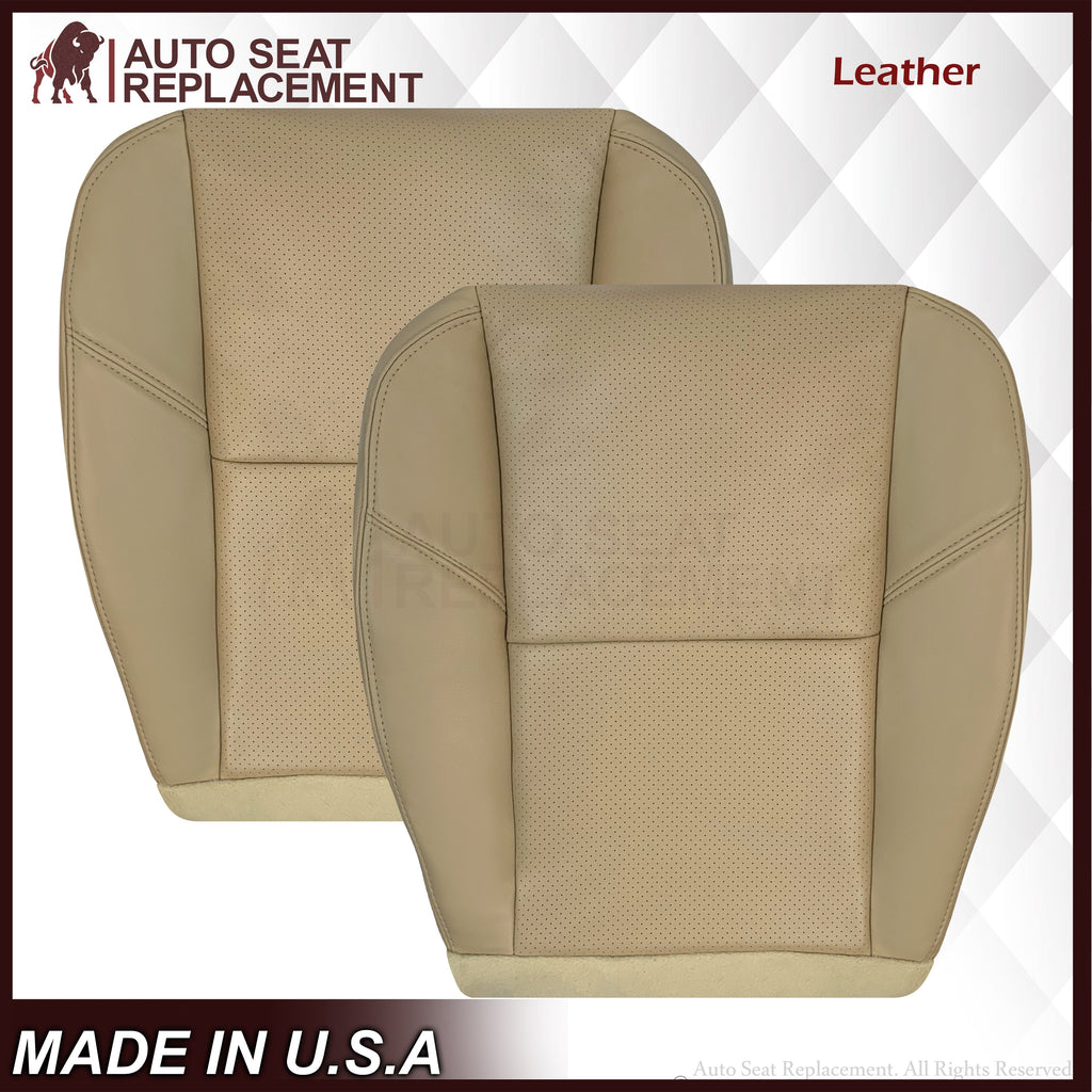 2007-2014 Chevy Silverado Suburban Tahoe Perforated Seat Cover in Light Cashmere Tan: Choose From Variation