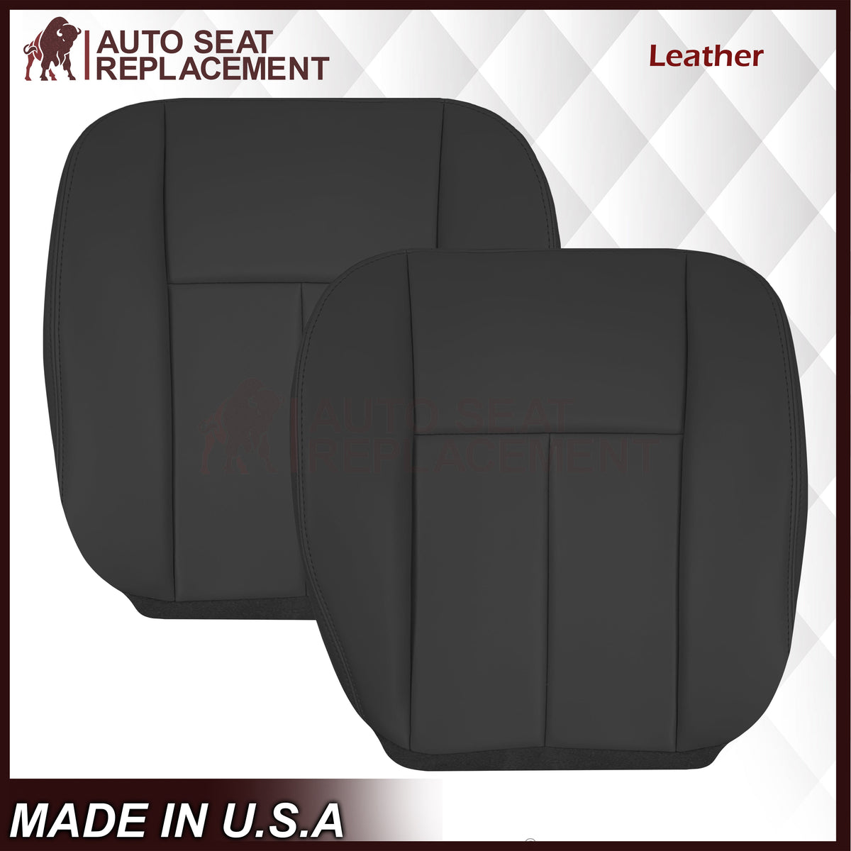 2005 to 2009 For Saab 9-7X SUV Front Base Bottom Syn. Leather Seat Cover In Black