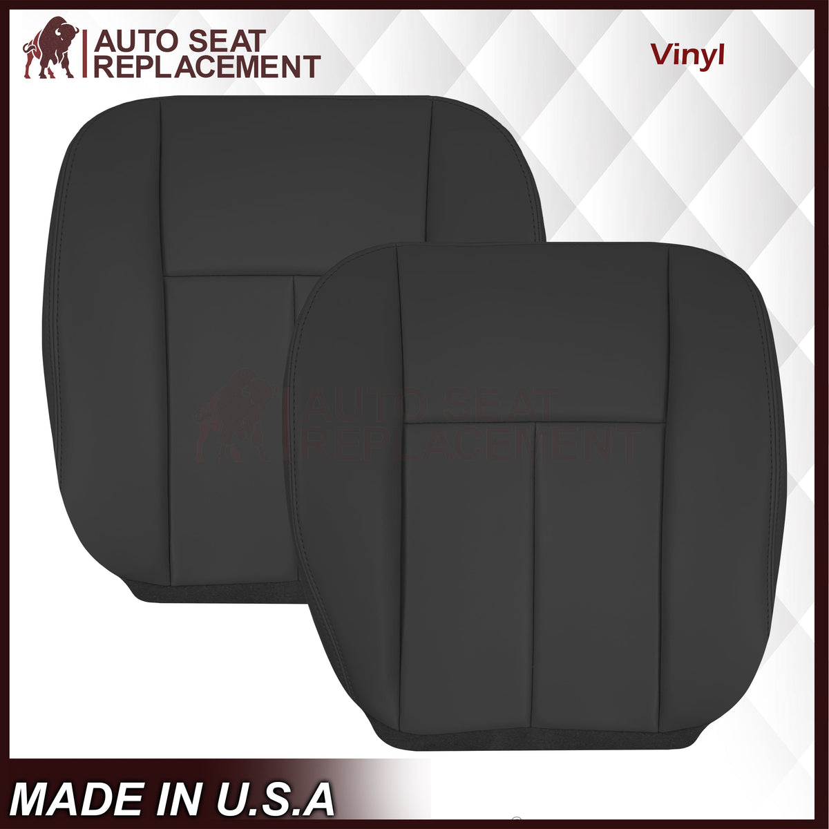 2005 to 2009 For Saab 9-7X SUV Front Base Bottom Syn. Leather Seat Cover In Black