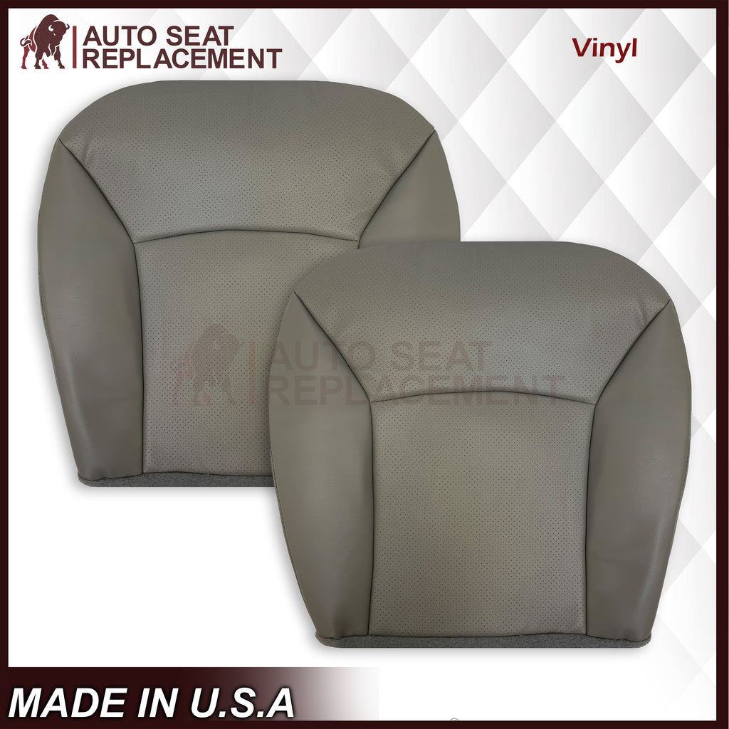 For 2003-2008 Ford E250 Econoline Van Perforated Front Vinyl Replacement Seat Covers in Flint Gray