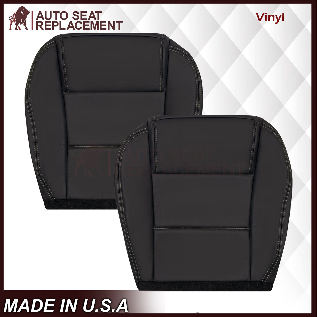 2005-2009 Ford Mustang Coupe GT V6 Leather Replacement Seat Covers in Black