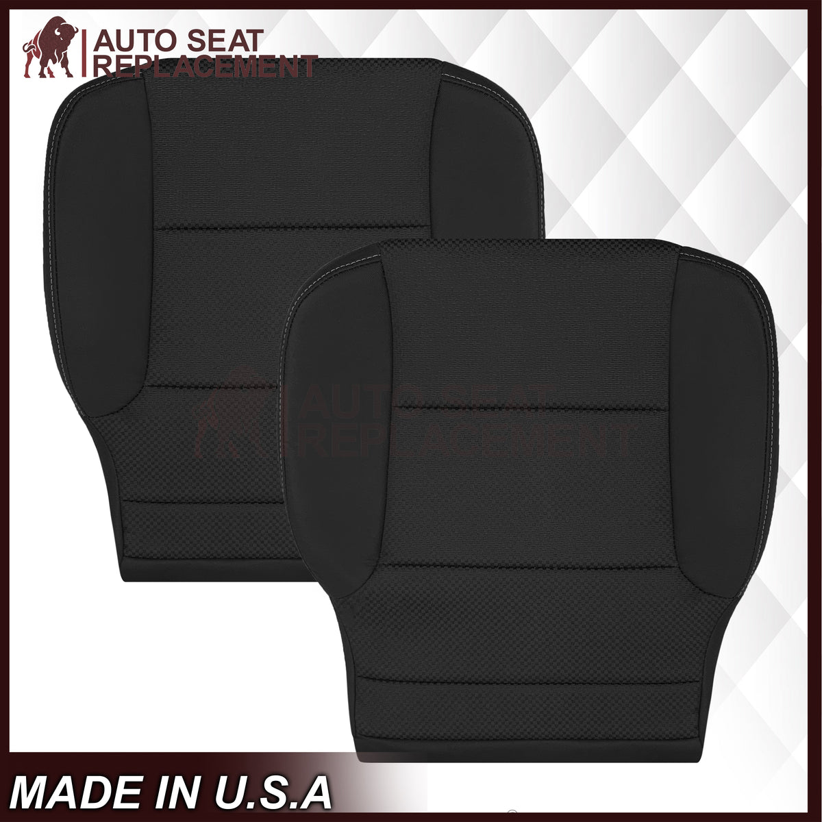 2014-2019 GMC Sierra W/T Base Work Truck Replacement Cloth Seat Cover: Black