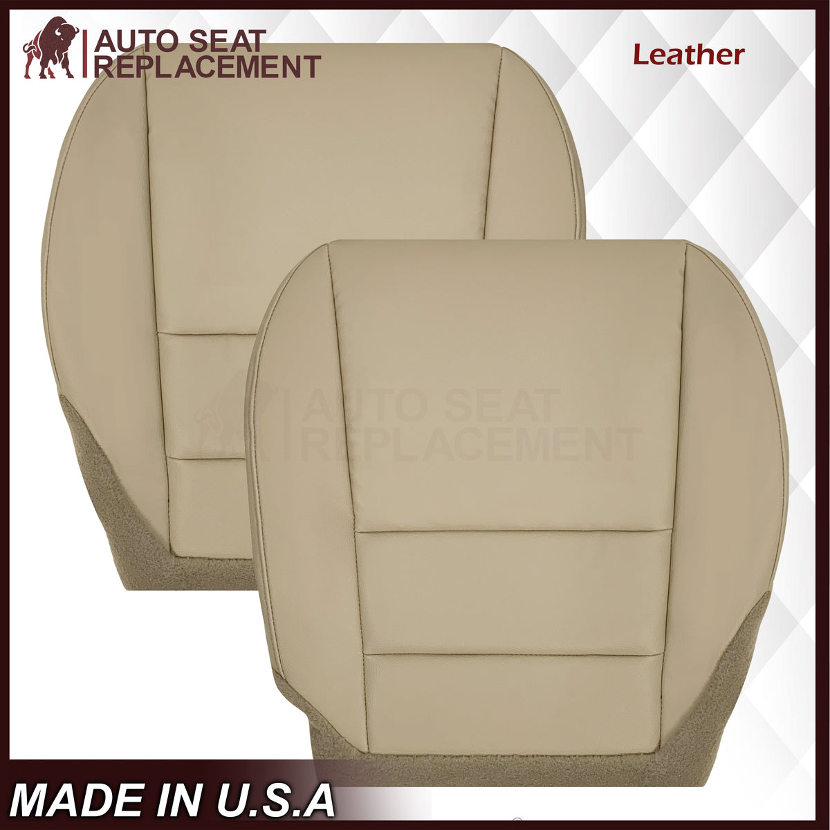 2007 - 2013 Acura MDX Driver Or Passenger Replacement Seat Covers: Non-Perforated Tan