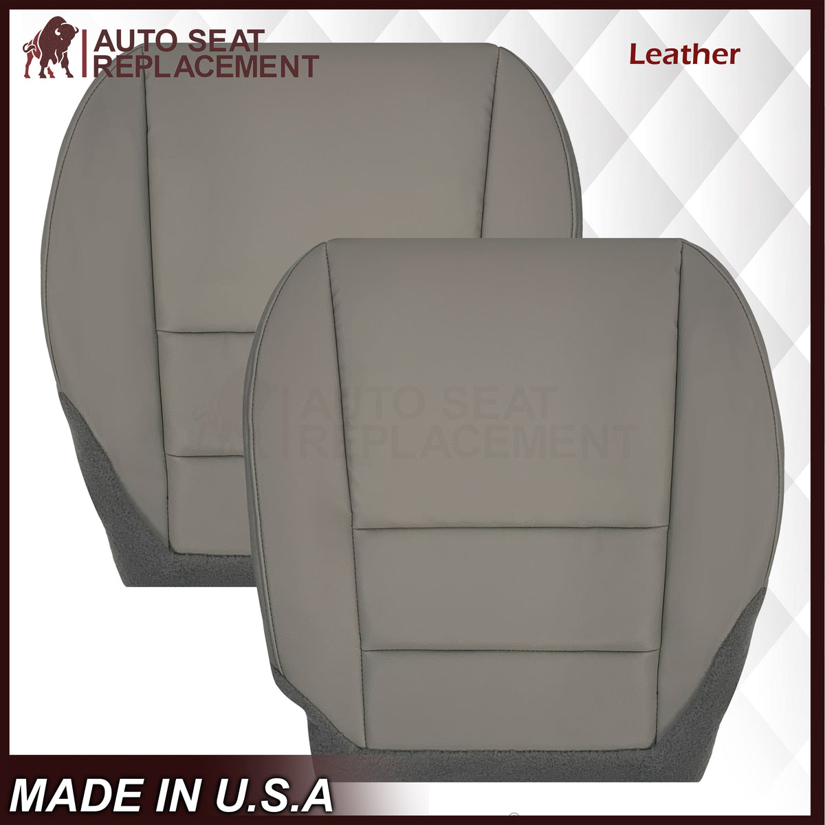 2007 - 2013 Acura MDX Driver Or Passenger Replacement Seat Covers: Non-Perforated Gray