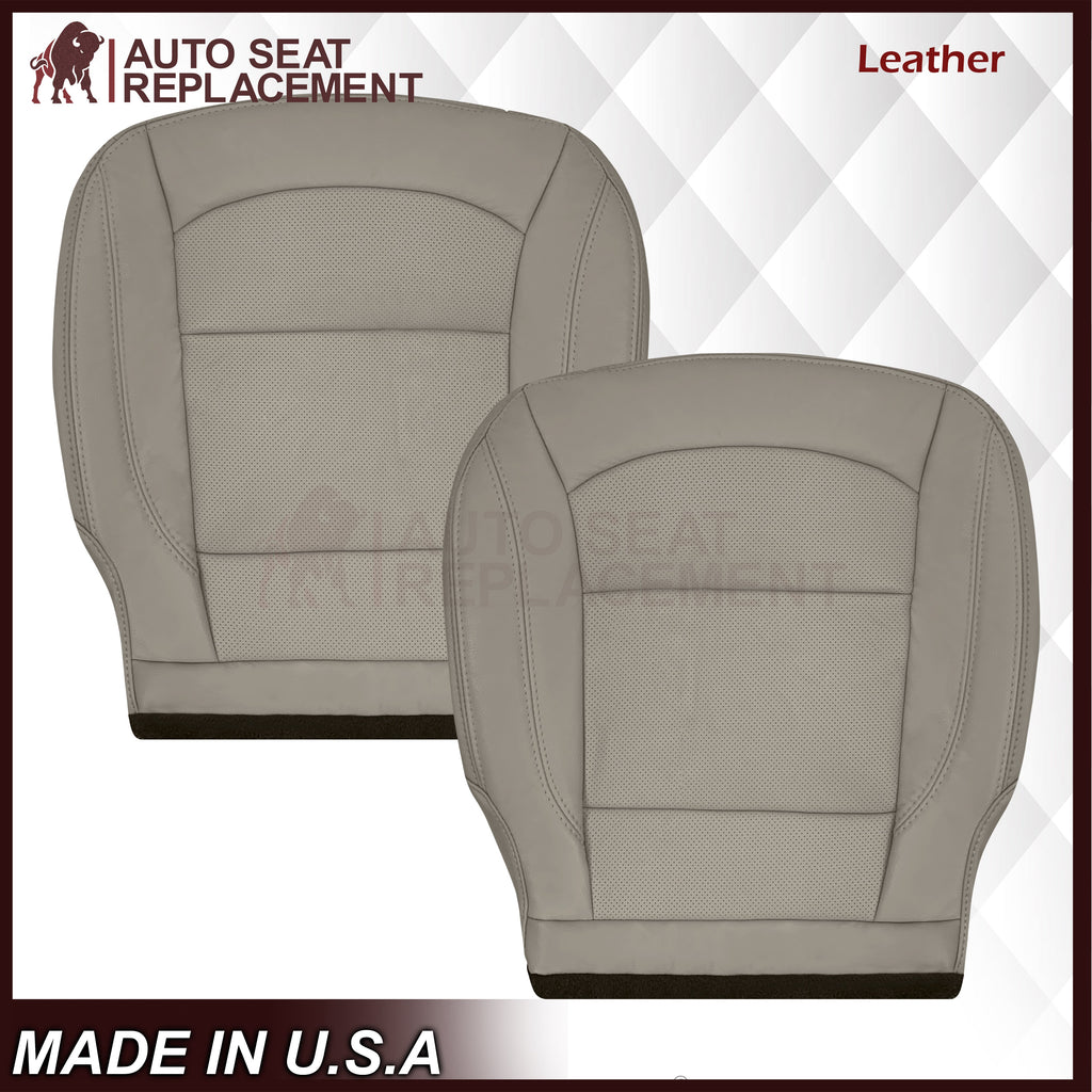 2016-2019 Ford Explorer Limited Replacement Leather or Synthetic Leather Seat Cover:  Light Gray Perforated