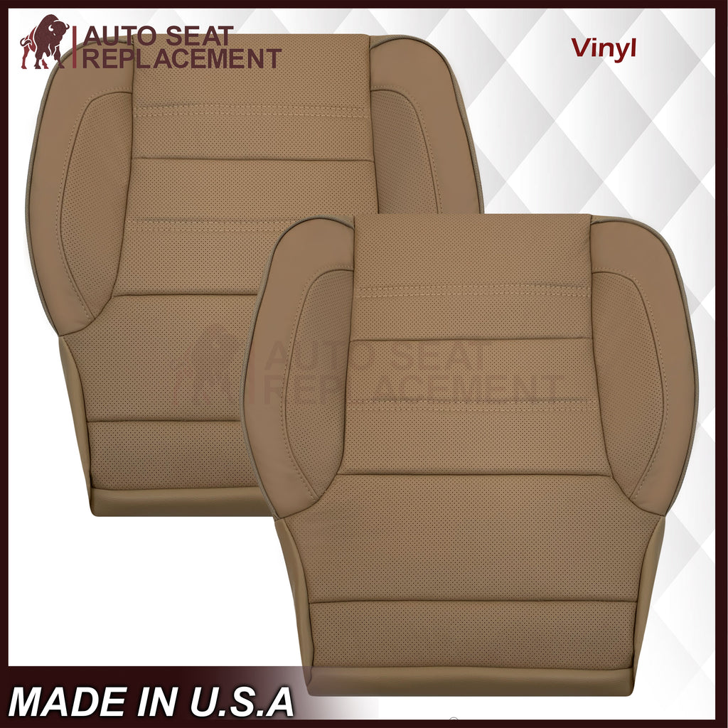 2014-2019 GMC Sierra Denali Perforated Genuine Leather Replacement Seat Cover In Dune Tan
