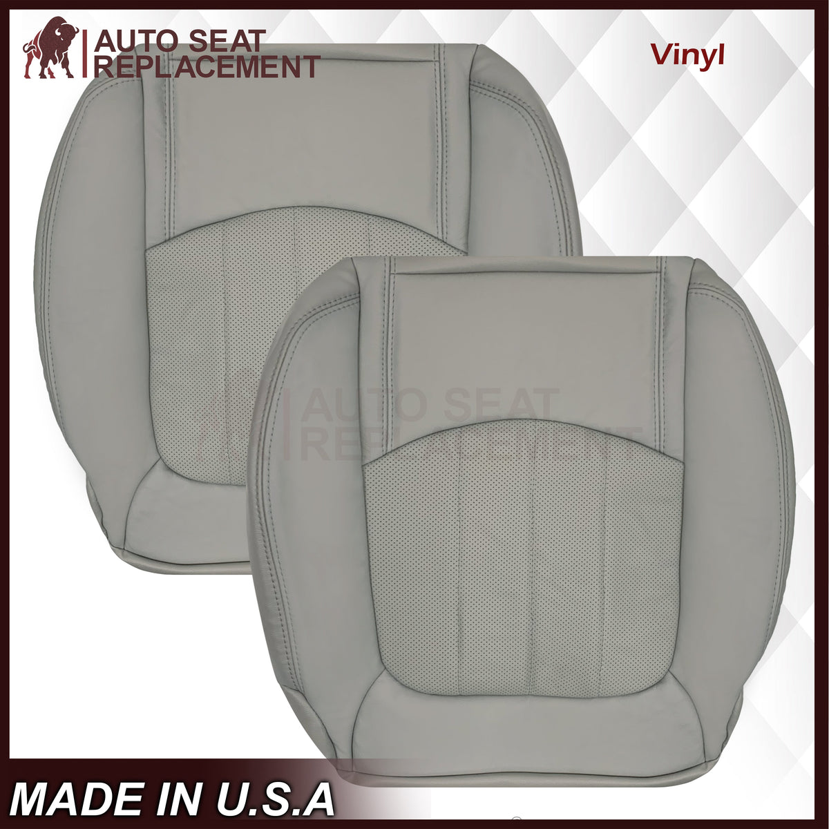 2009-2012 Chevrolet Traverse LT/LTZ Driver or Passenger Replacement Seat Cover: Perforated, Gray