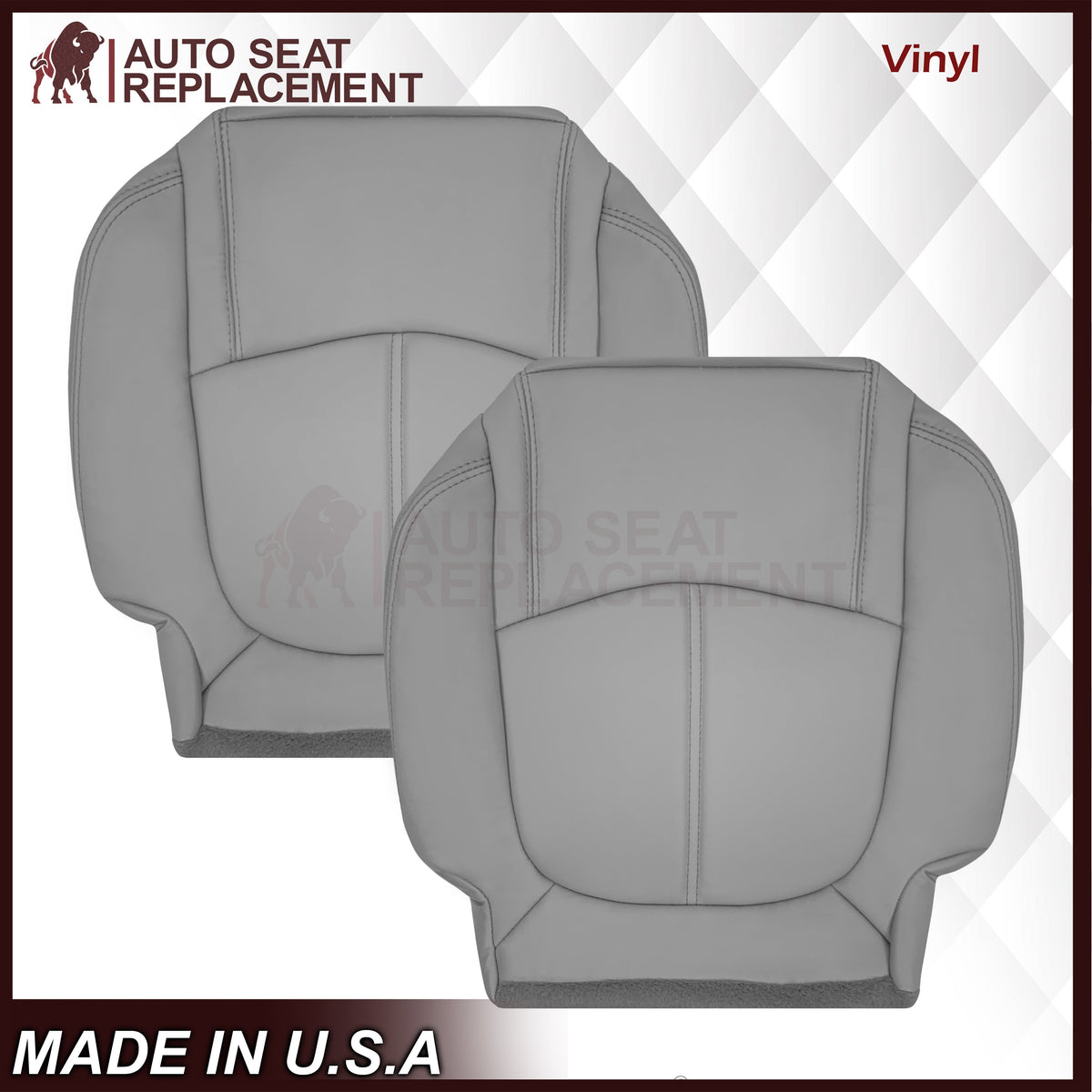 2009-2012 Chevrolet Traverse LT/LTZ Second Row Driver or Passenger Replacement Seat Cover: Non-Perforated, Gray
