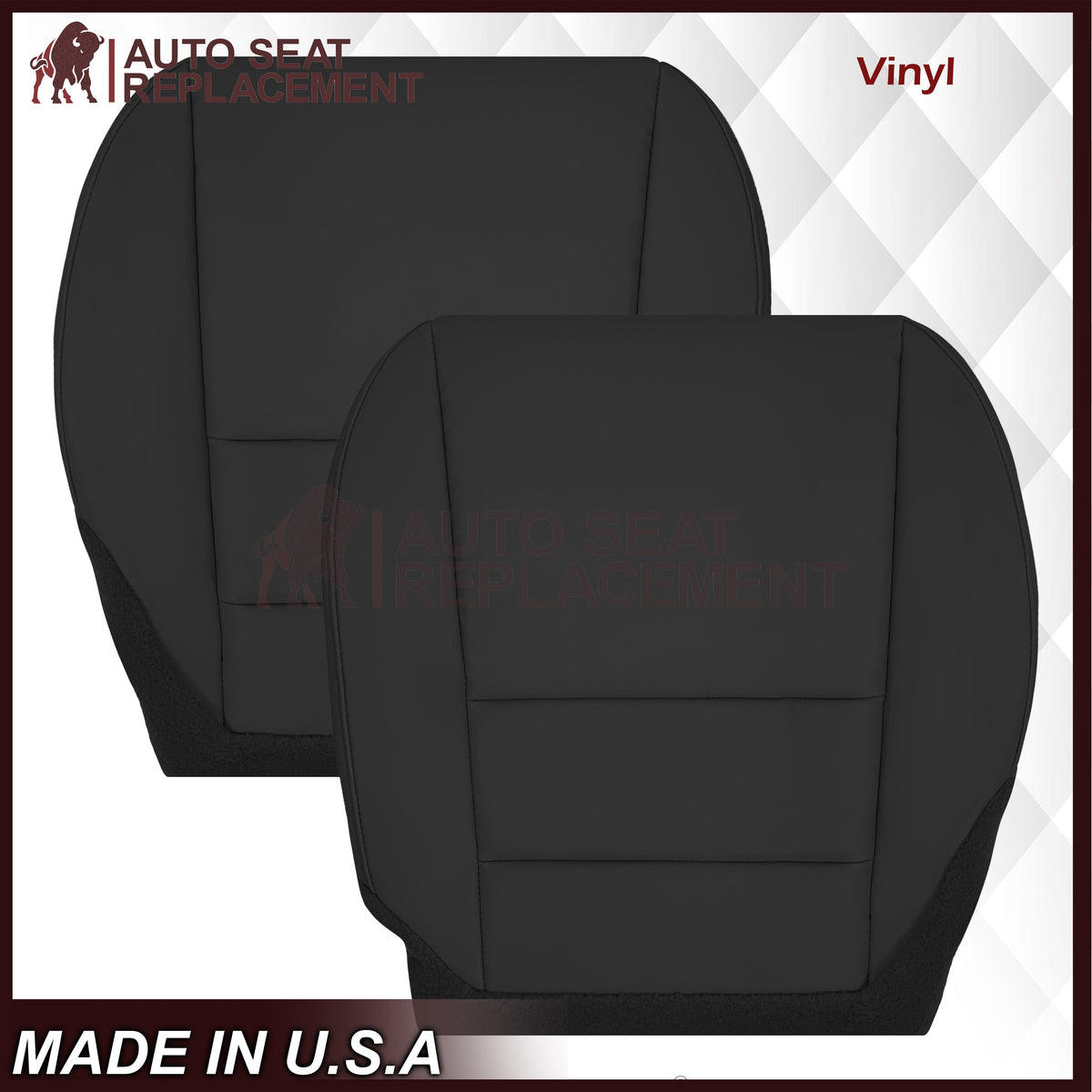 2007 - 2013 Acura MDX Driver Or Passenger Replacement Seat Covers: Non-Perforated Black