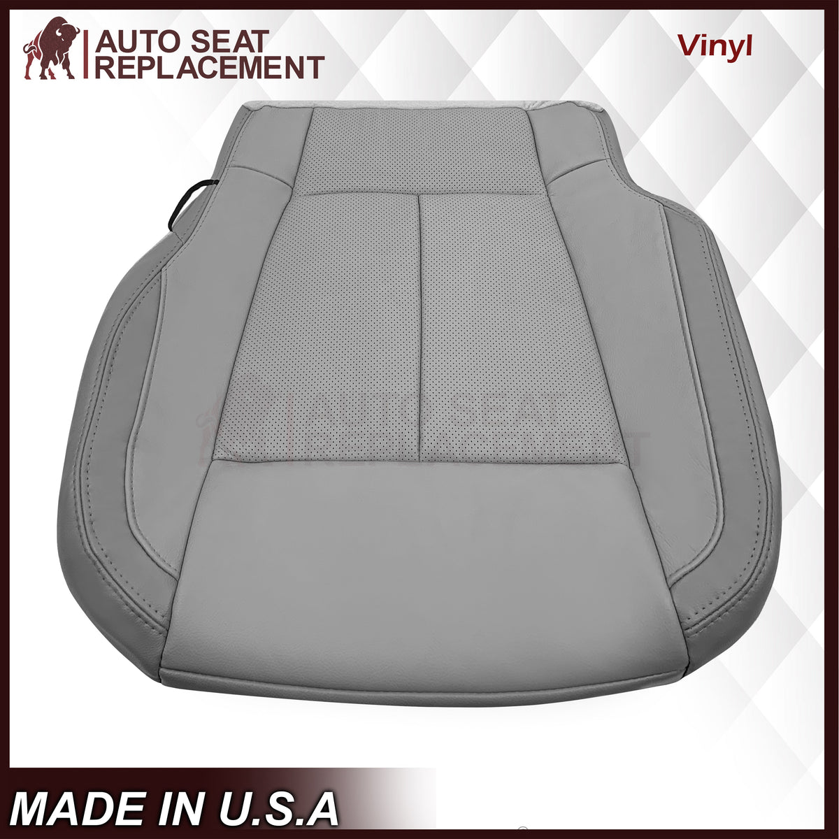 2018-2020 Ford F-150 Lariat Replacement Cowhide Leather or Synthetic Leather Seat Cover: Gray, Perforated