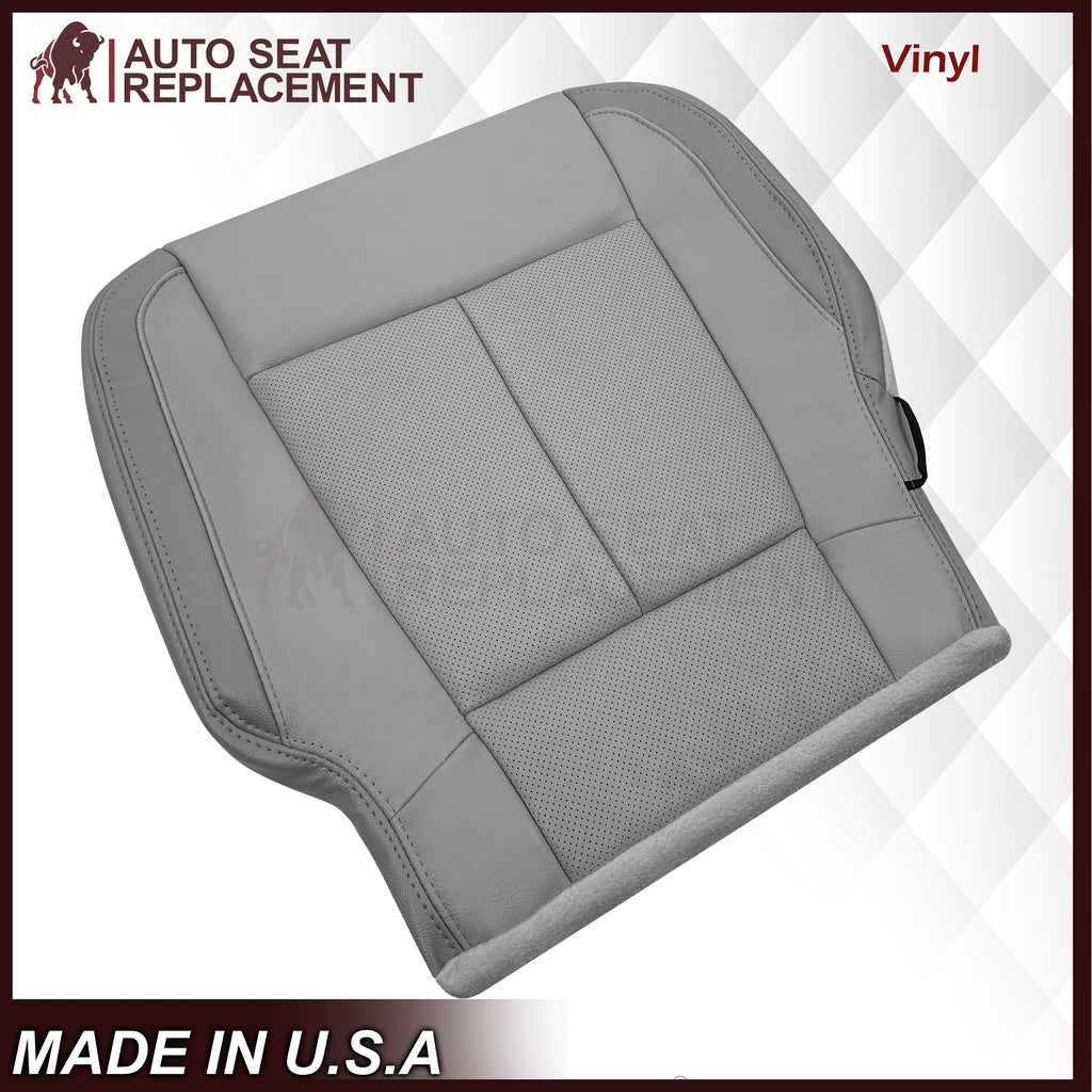 2018-2020 Ford F-150 Lariat Replacement Cowhide Leather or Synthetic Leather Seat Cover: Gray, Perforated