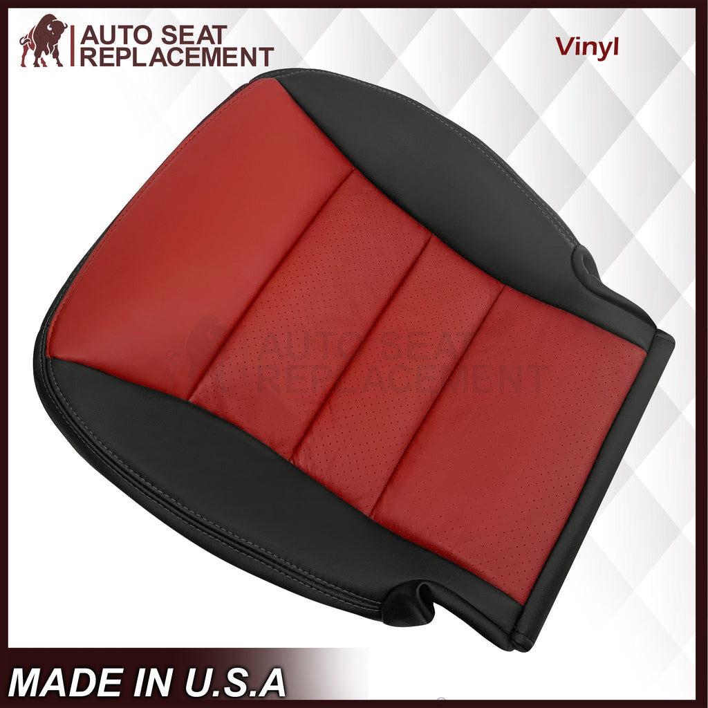 2005 - 2007 Corvette C6 Replacement Seat Cover: C6 2-tone black and Cobalt Red Perforated