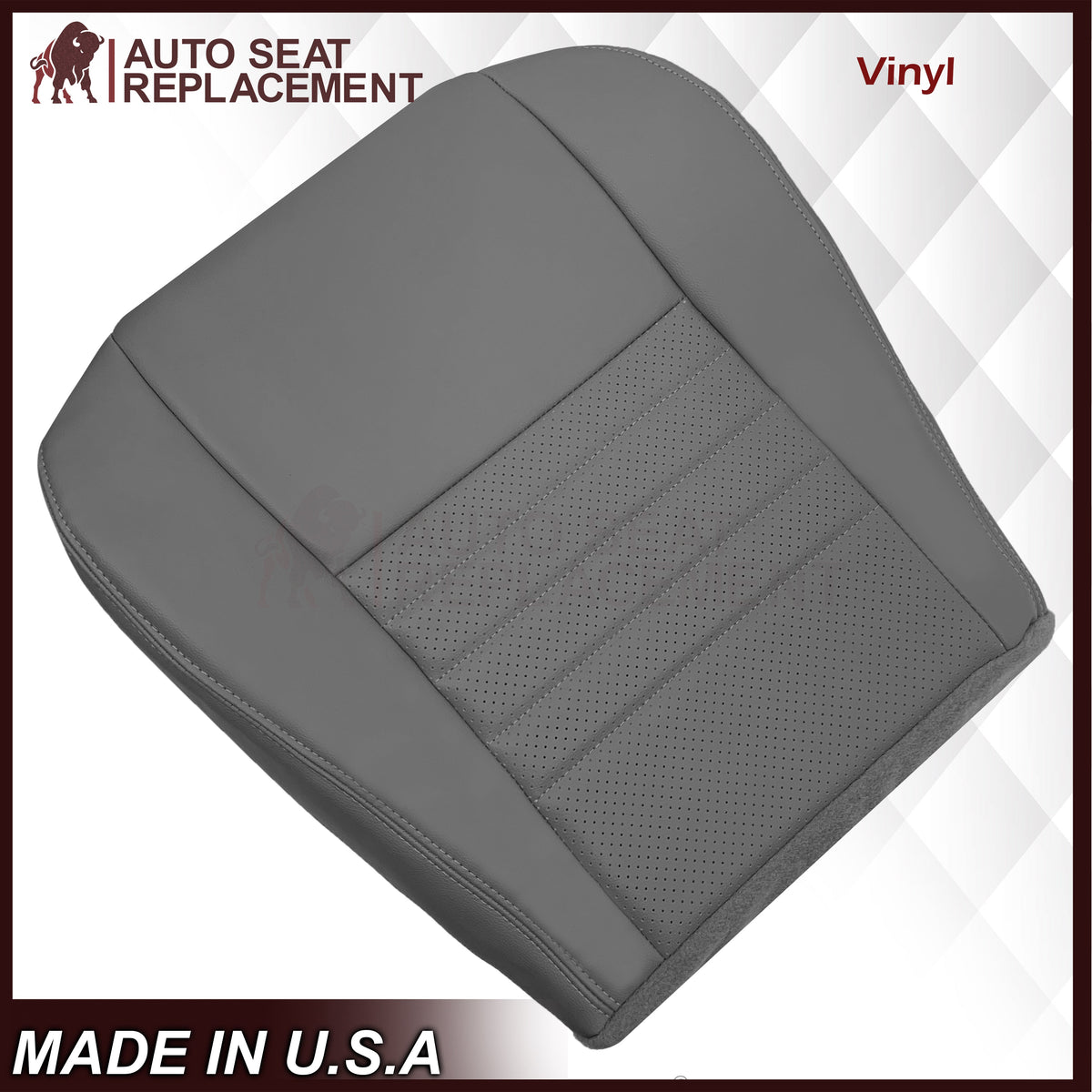 1999-2004 Ford Mustang GT V8 Replacement Cowhide Leather OR Synthetic Leather Seat Cover: Gray, Perforated