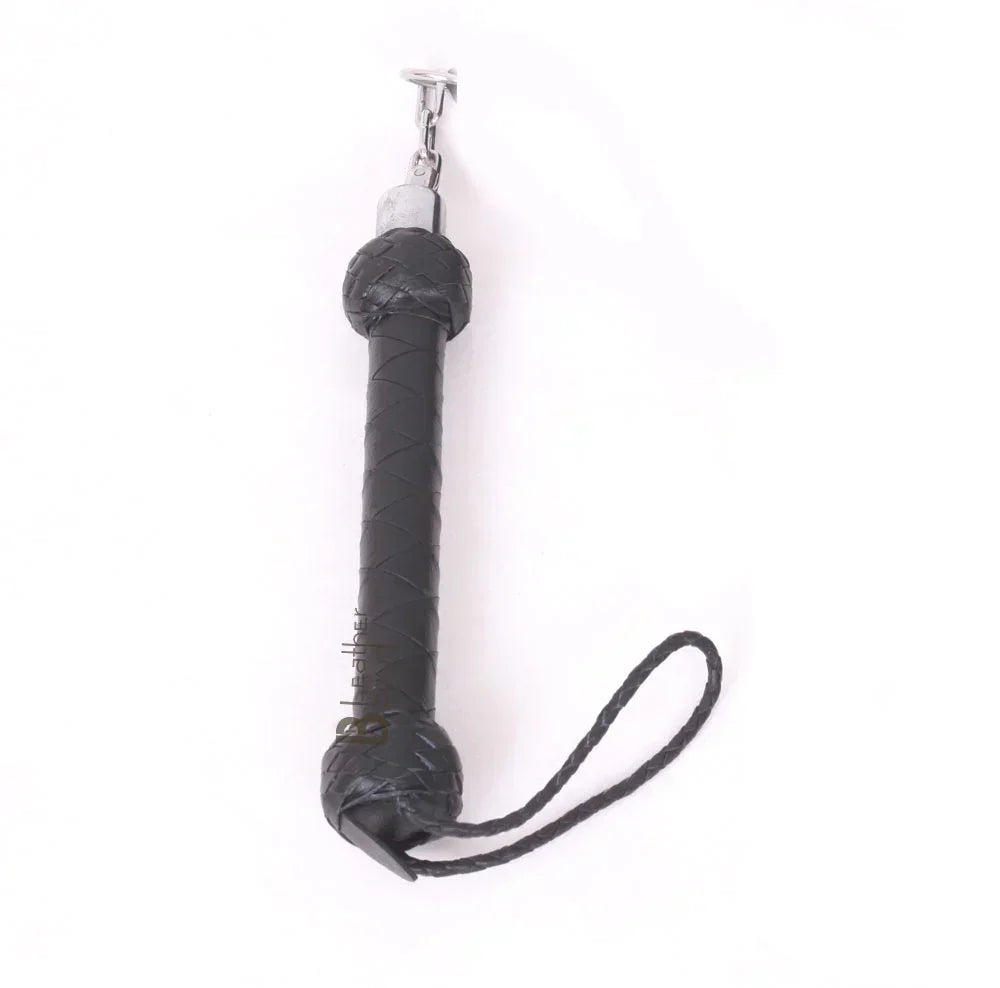 Real Cowhide Suede Leather Black Nunchaku Flogger 25 Falls and Swivel Handle | Handcrafted BDSM Impact Whip