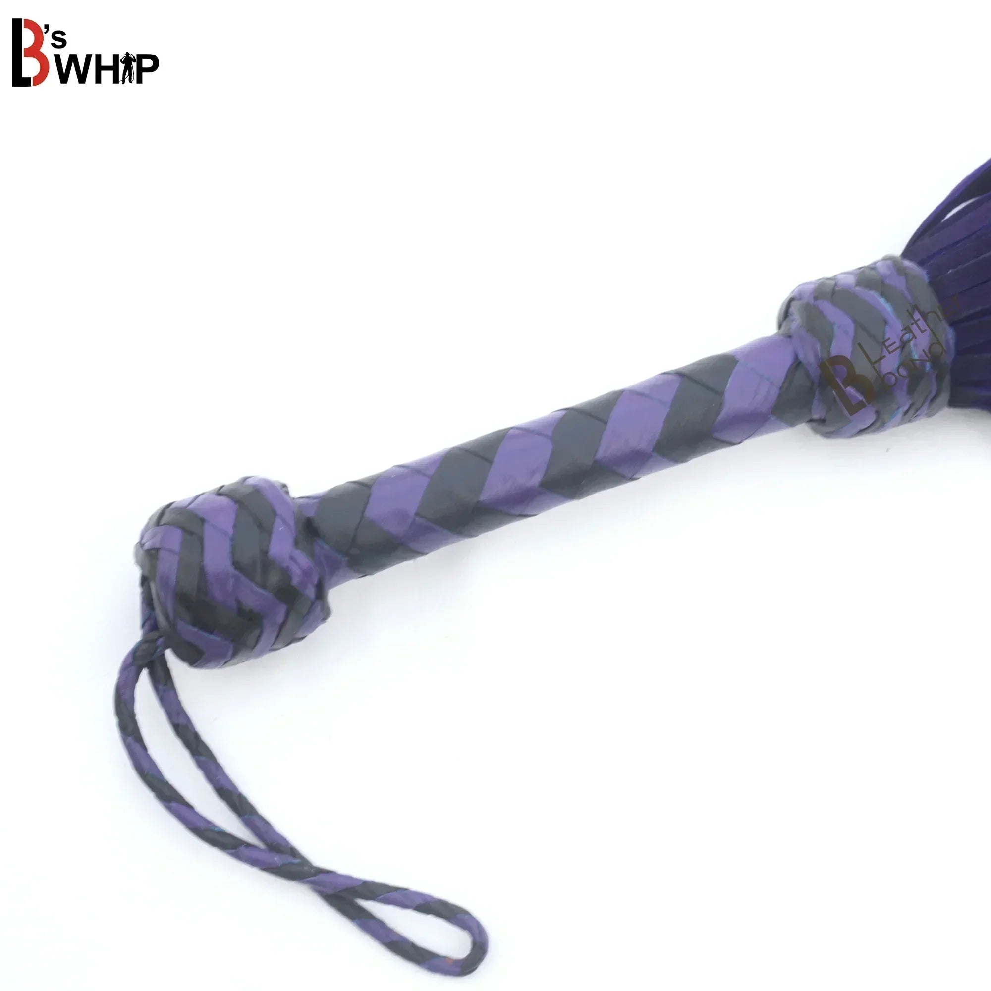 💜🖤 Real Cowhide Suede Leather Flogger 75 Falls Purple and Black Heavy Duty Thuddy Whip | BDSM Impact