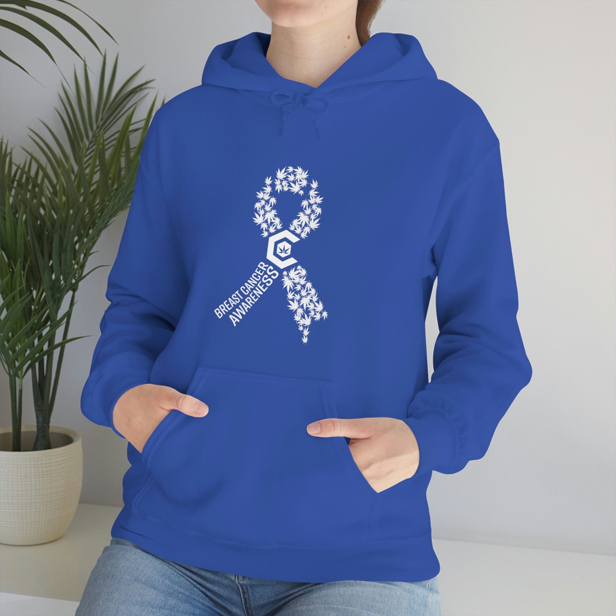 Breast Cancer Awareness Hoodie Weed Ribbons