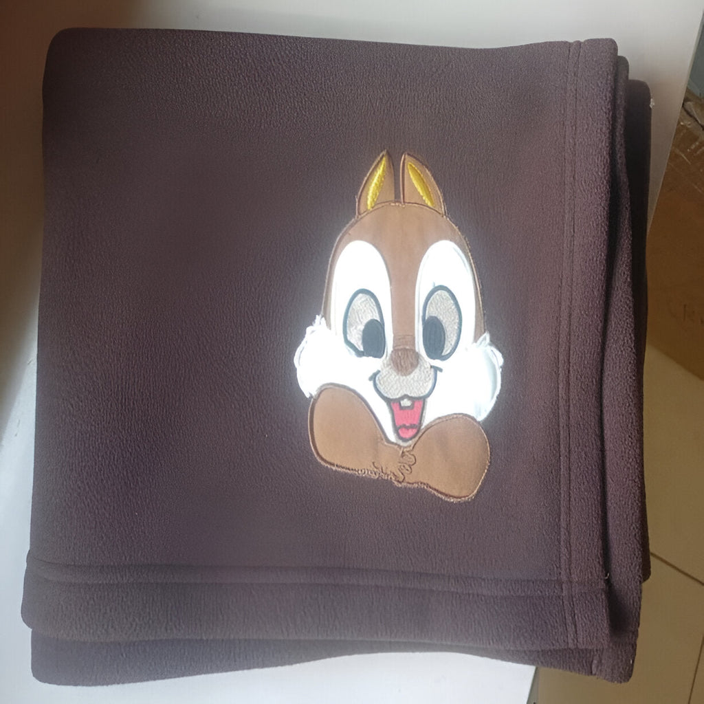 Bunny Chocolate Brown Knitted Cotton Baby Blanket