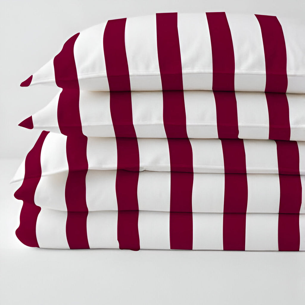 400TC Stripe Border Frame Cotton Sateen Duvet Cover Set