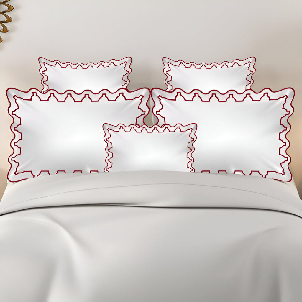 Imaginary Scallop 400TC Cotton Embroidery Sateen Solid Duvet Cover Set