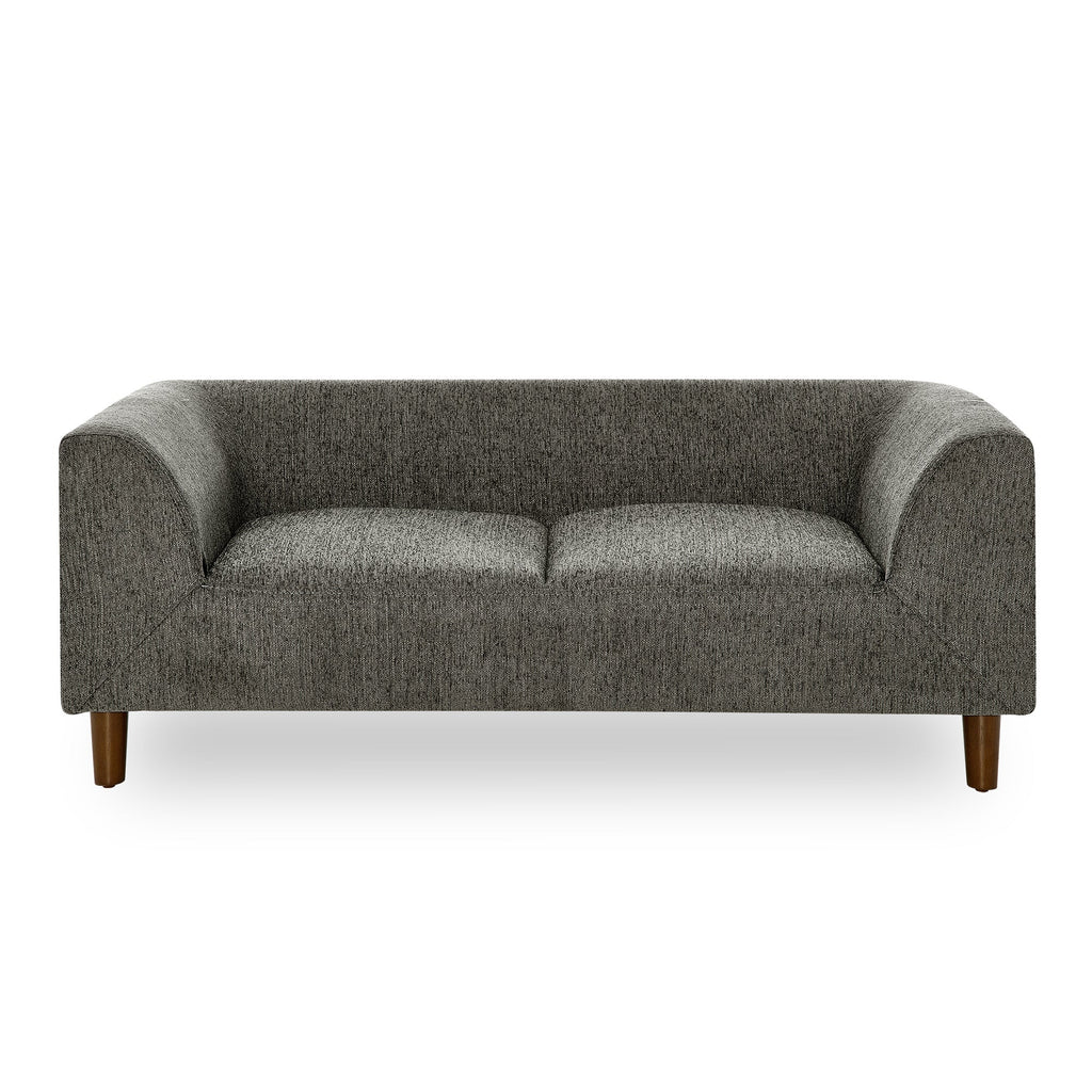 Modern Rectangular Pet Sofa with Backrest and Armrests, Soft Cushion, Dark Grey Linen, Rubber Wood Frame