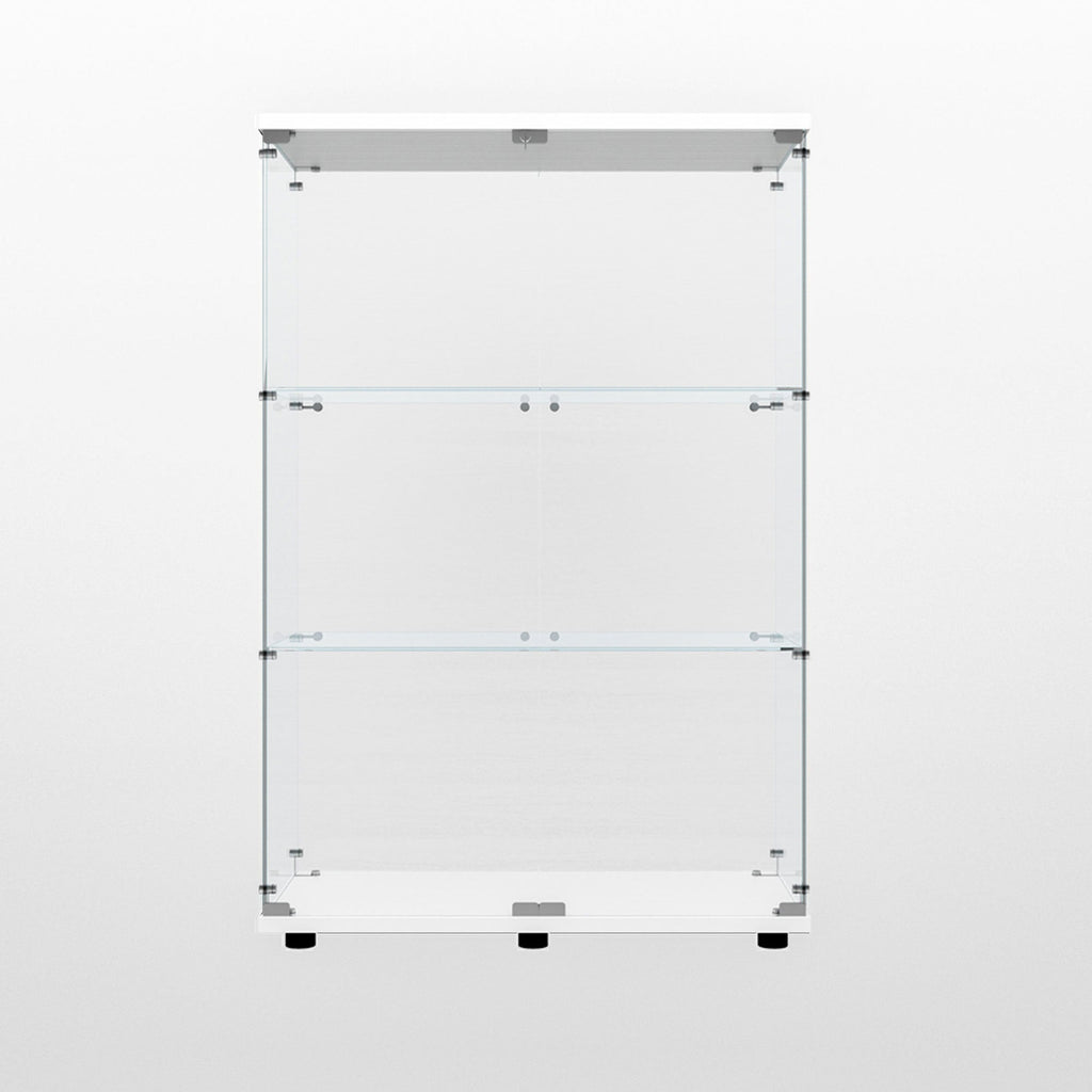 Tempered Glass Display Cabinet,Wine Cabinet,storage Cabinet,File Cabinet,with Battery-powered paipai light,Adjustable Floor Feet,Suitable for uneven ground,Can be placed anywhere,color:white