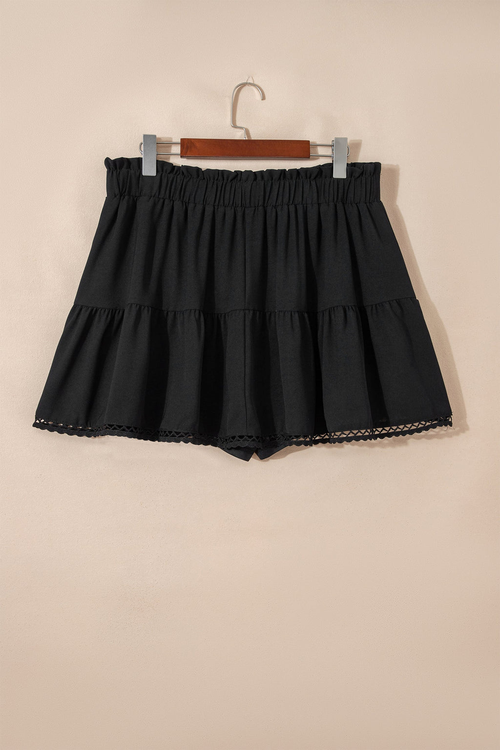 Plus Size Boho Frilled Elastic Waist Shorts