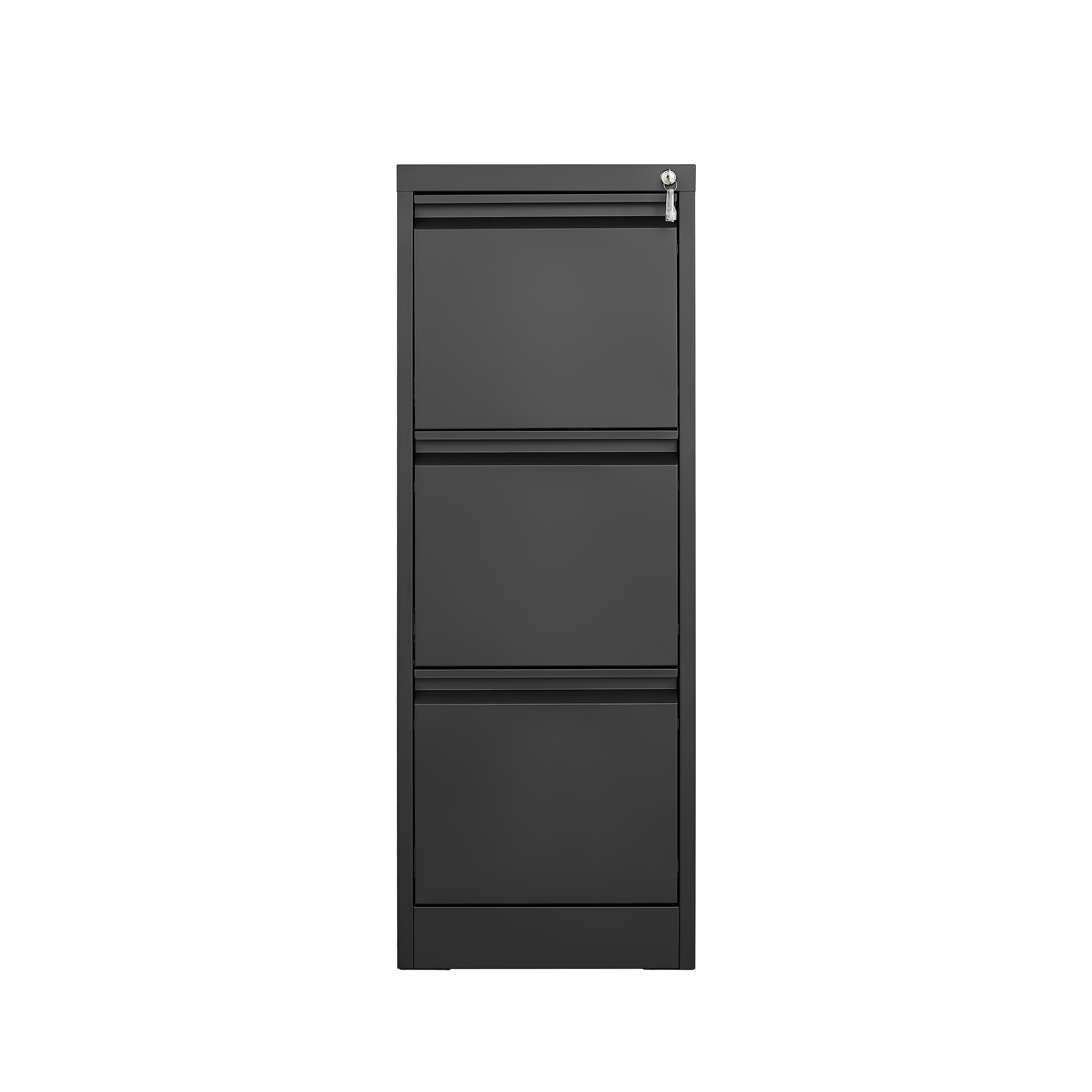Durable Metal 3 Drawer File Cabinet with Lock for Office Storage, Black, 14.65x17.71x40.50 inches