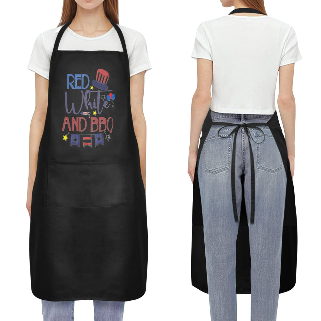 Red White And Bbq Custom Apron for Women（Made in Queens）