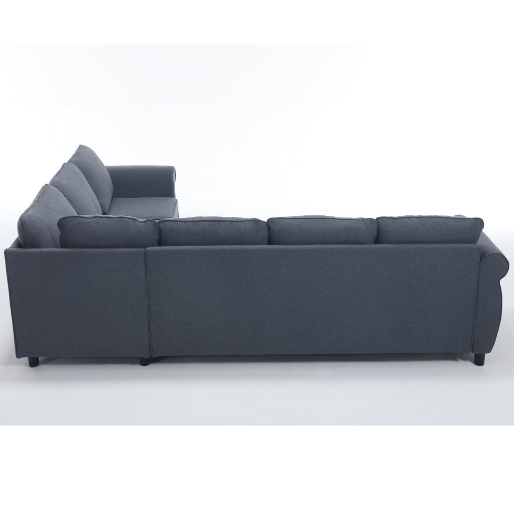 [NEW ARRIVED] [VIDEO PROVIDED] Sleeper Sofa, 2 in 1 Pull Out Couch Bed,6 seater sofa bed, L Shaped Sleeper Sectional Sofa Couch,Riveted sofa,104'' Large combined sofa Bed in living room, GRAY