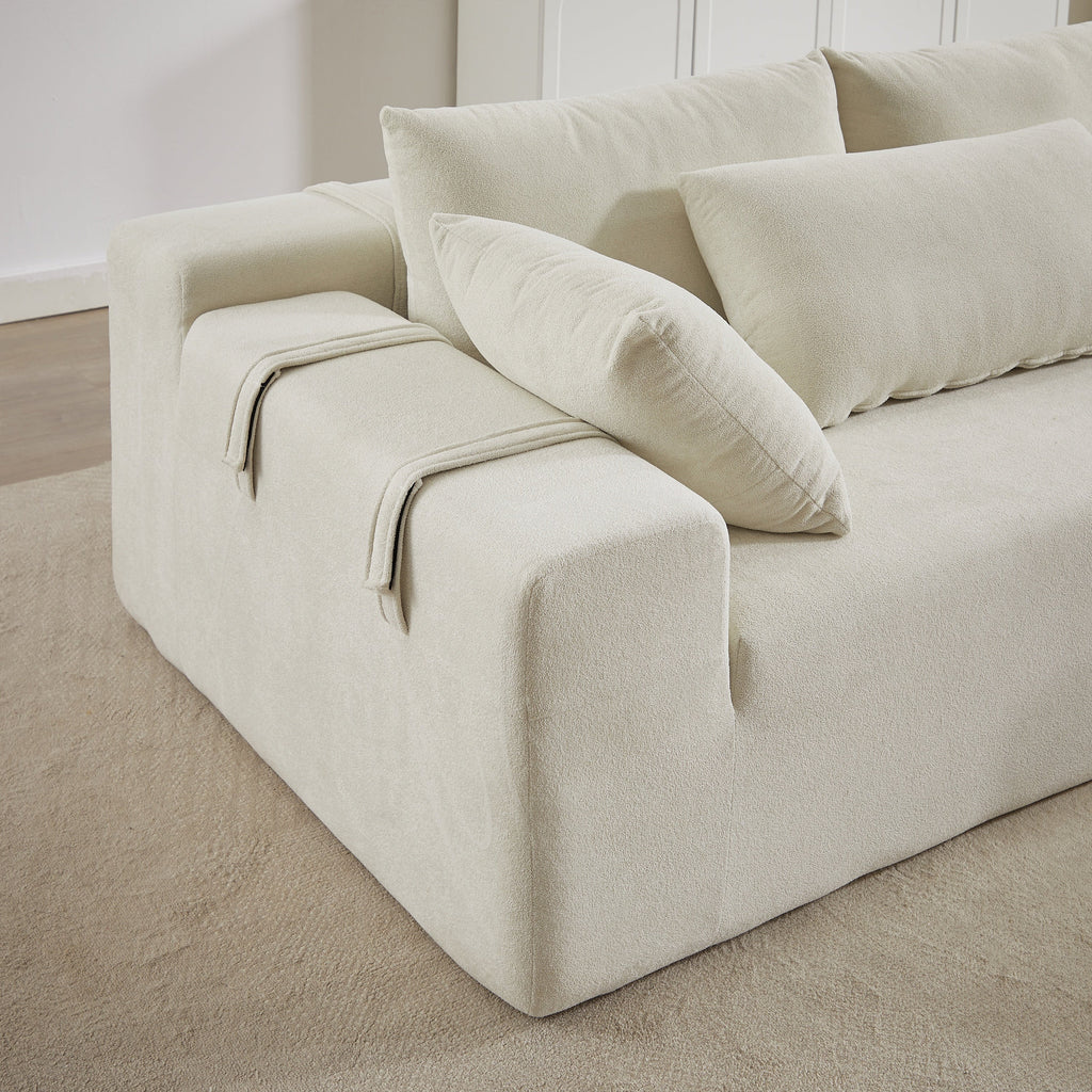 Modern Chenille Upholstered Sectional Sofa Couch Set,Modular 108' L Shaped Sectional Living Room Sofa Set With 6 Pillows,Free Combination Sofa Couch for Living Room,Bedroom