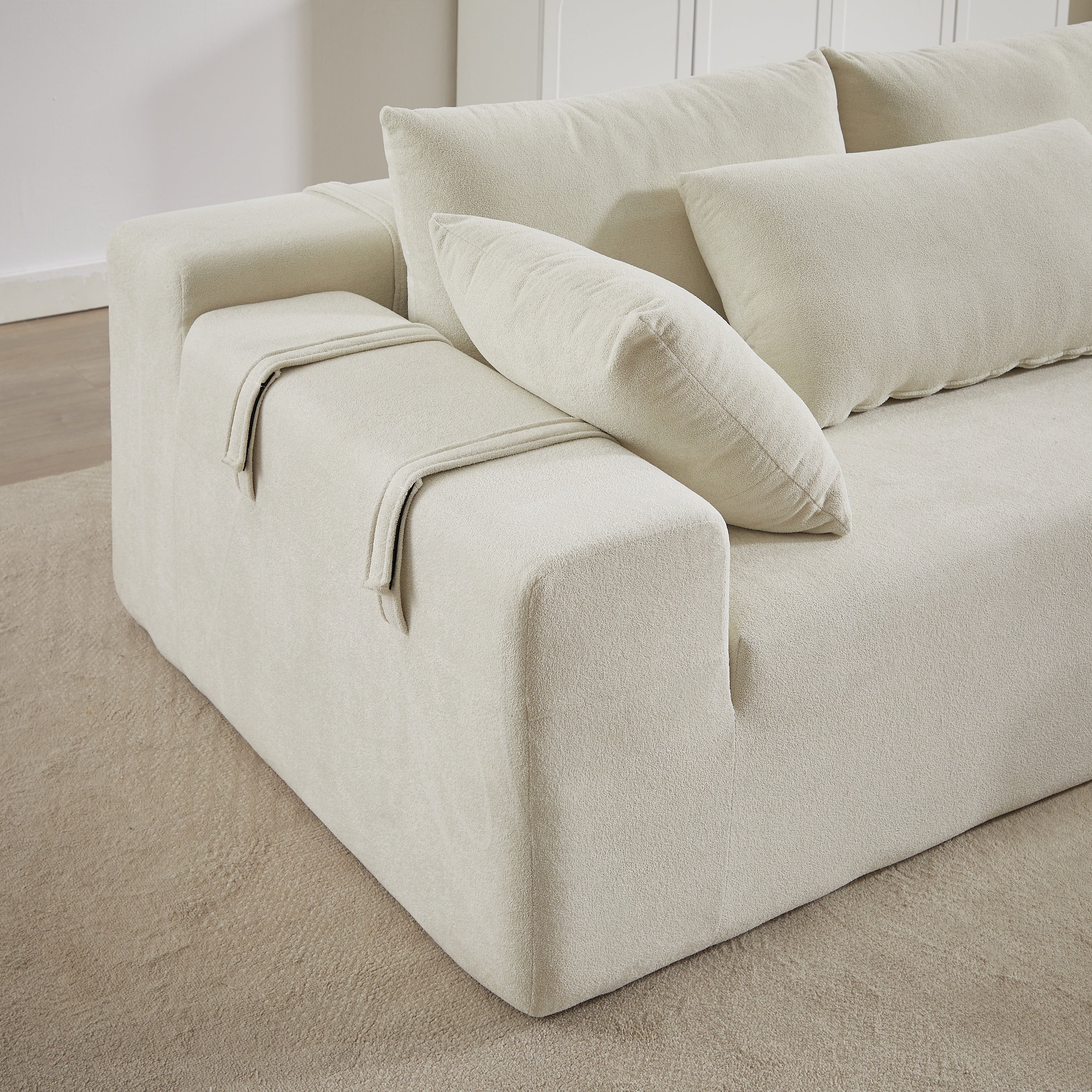 Modern Chenille Upholstered Sectional Sofa Couch Set,Modular 108' L Shaped Sectional Living Room Sofa Set With 6 Pillows,Free Combination Sofa Couch for Living Room,Bedroom