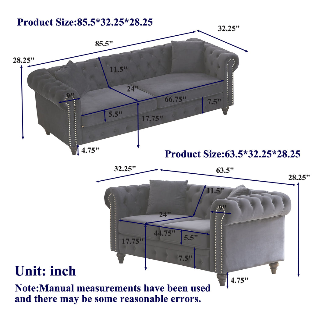 FX 3 Seats + 2 Seats Combo Sofa Modern living room sofa with solid wood frame and wooden feet, 4 cushions, apartment sofa furniture for living room, living room, office