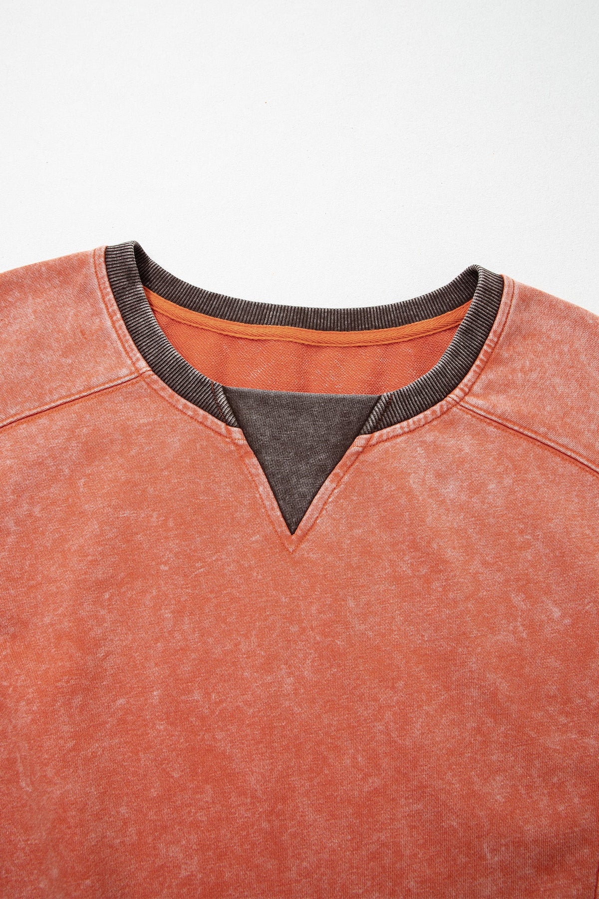 Colorblock Mineral Wash Long Sleeve Sweatshirt
