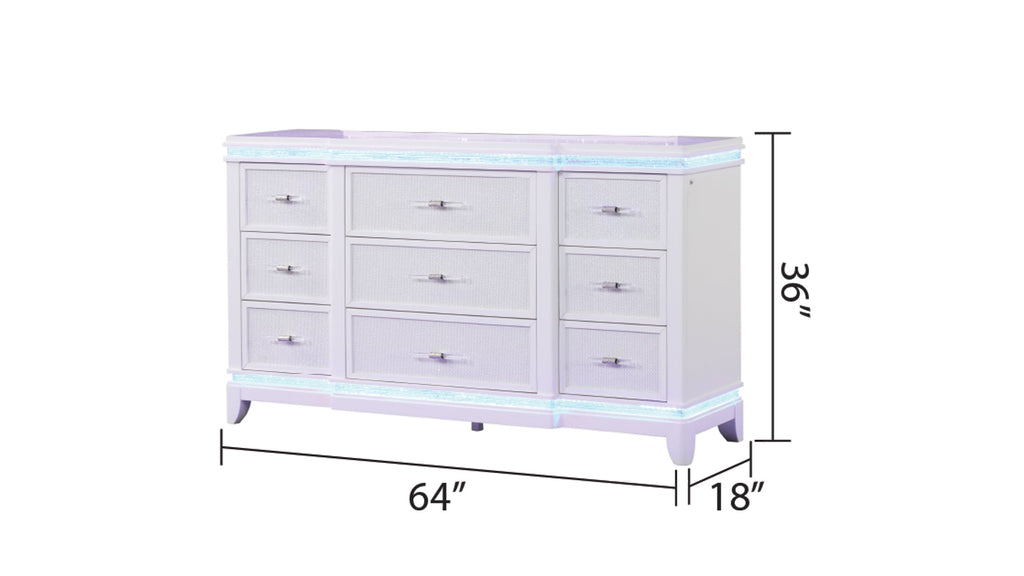 OPIUM King 4 Pc Bedroom set in Milky White(CA INVENTORY)