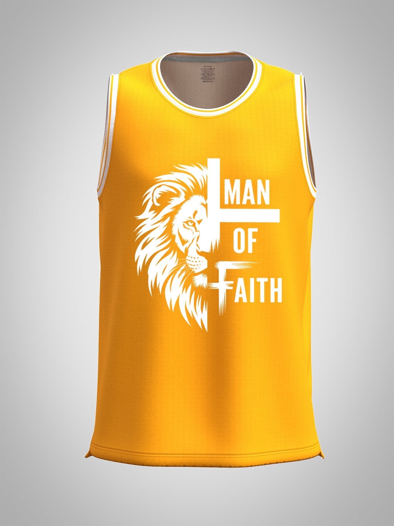 Man of Faith Adult Yellow Basketball Jersey | Ships From USA