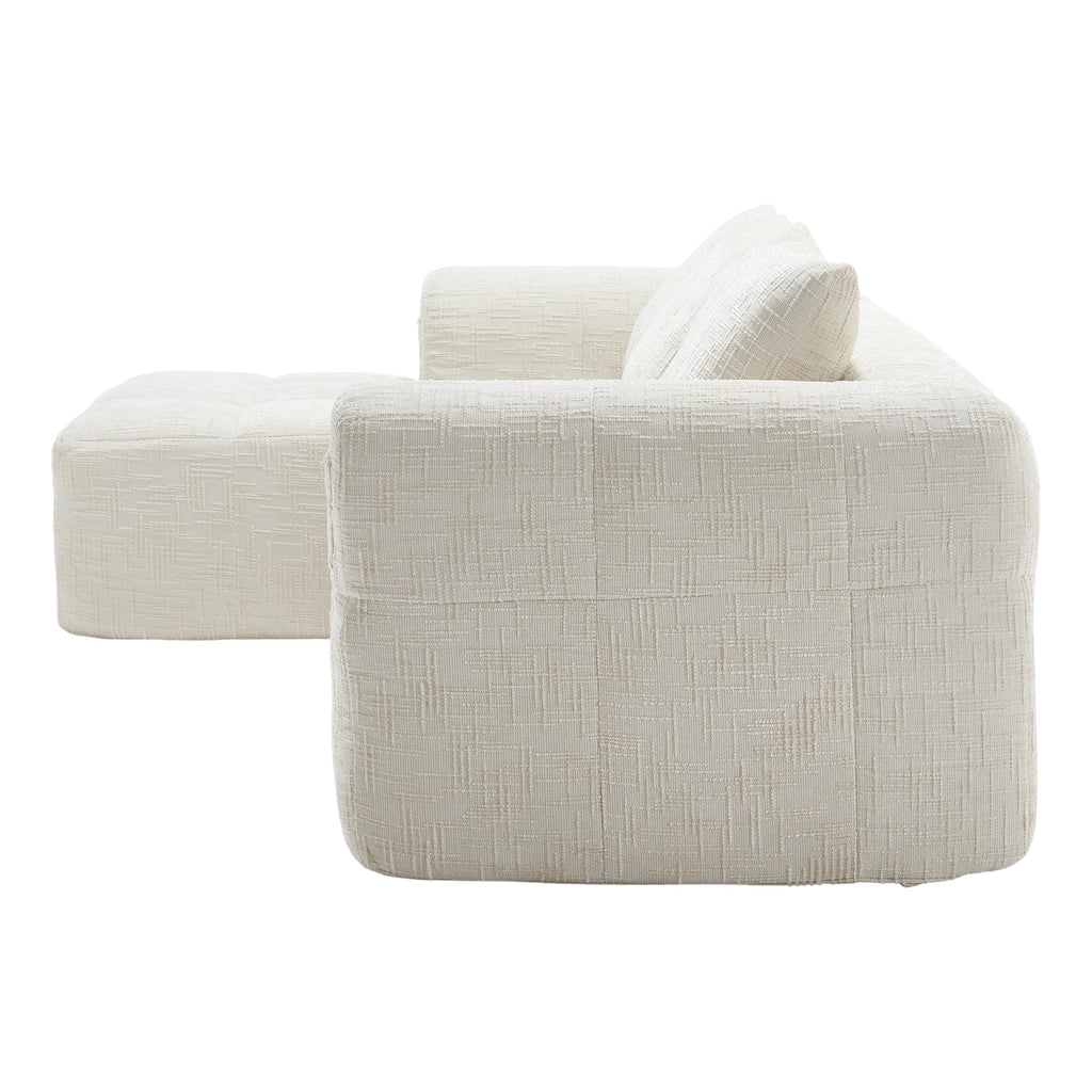 UNITED WE WIN 98.42-inch modular sectional sofa, modern modular L-shaped sofa with chaise longue, equipped with small side pockets and free of compression during installation.
