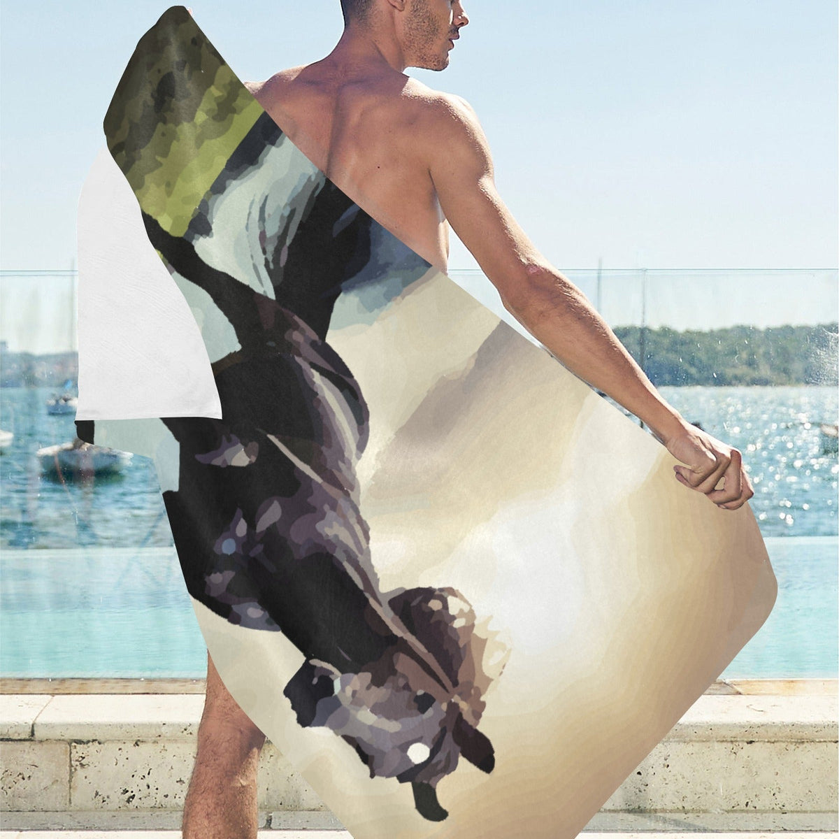 Wild Black Horse Beach Towel - 30"x 60" (Made in USA)