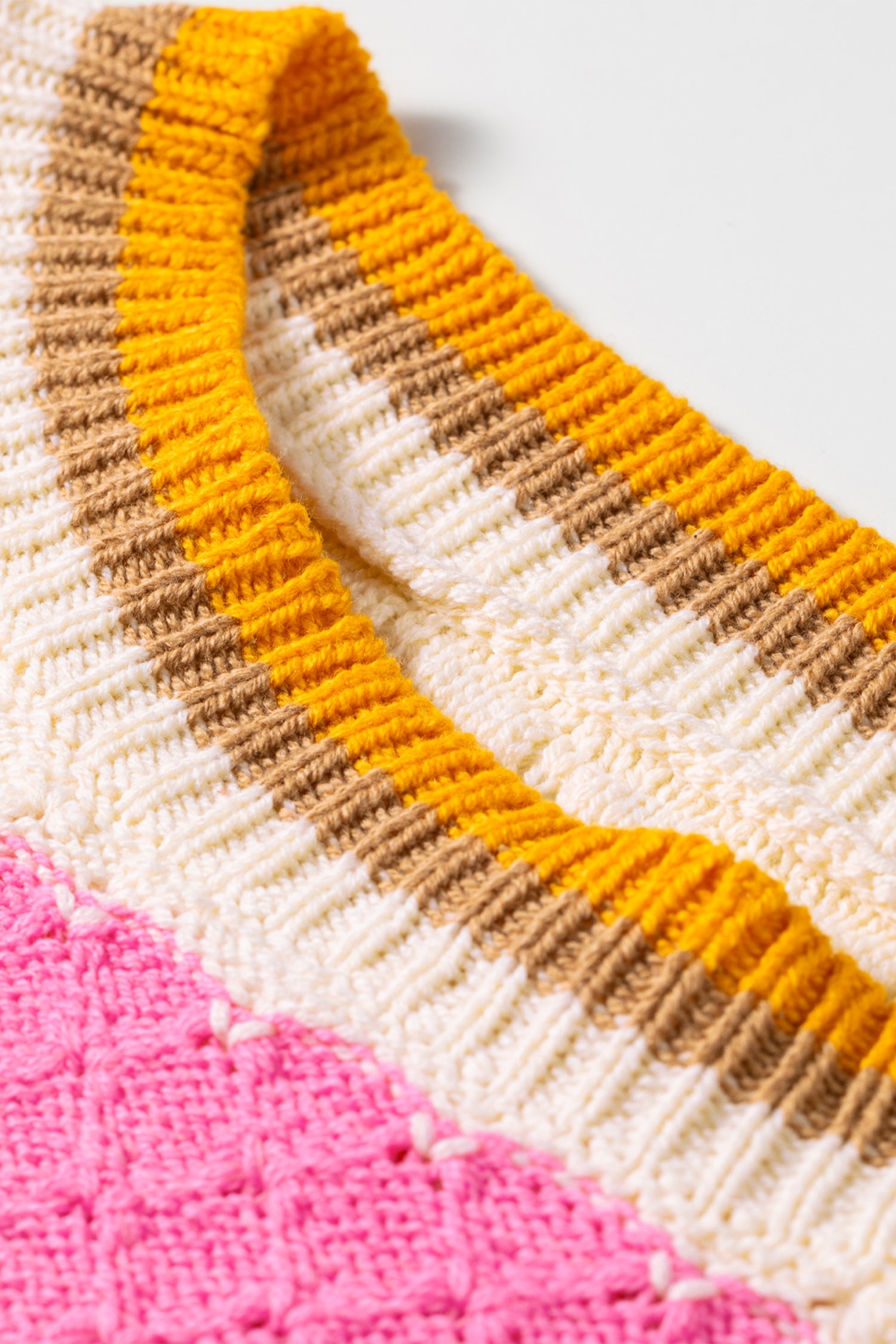 Stripe Colorblock Textured Drop Shoulder Sweater