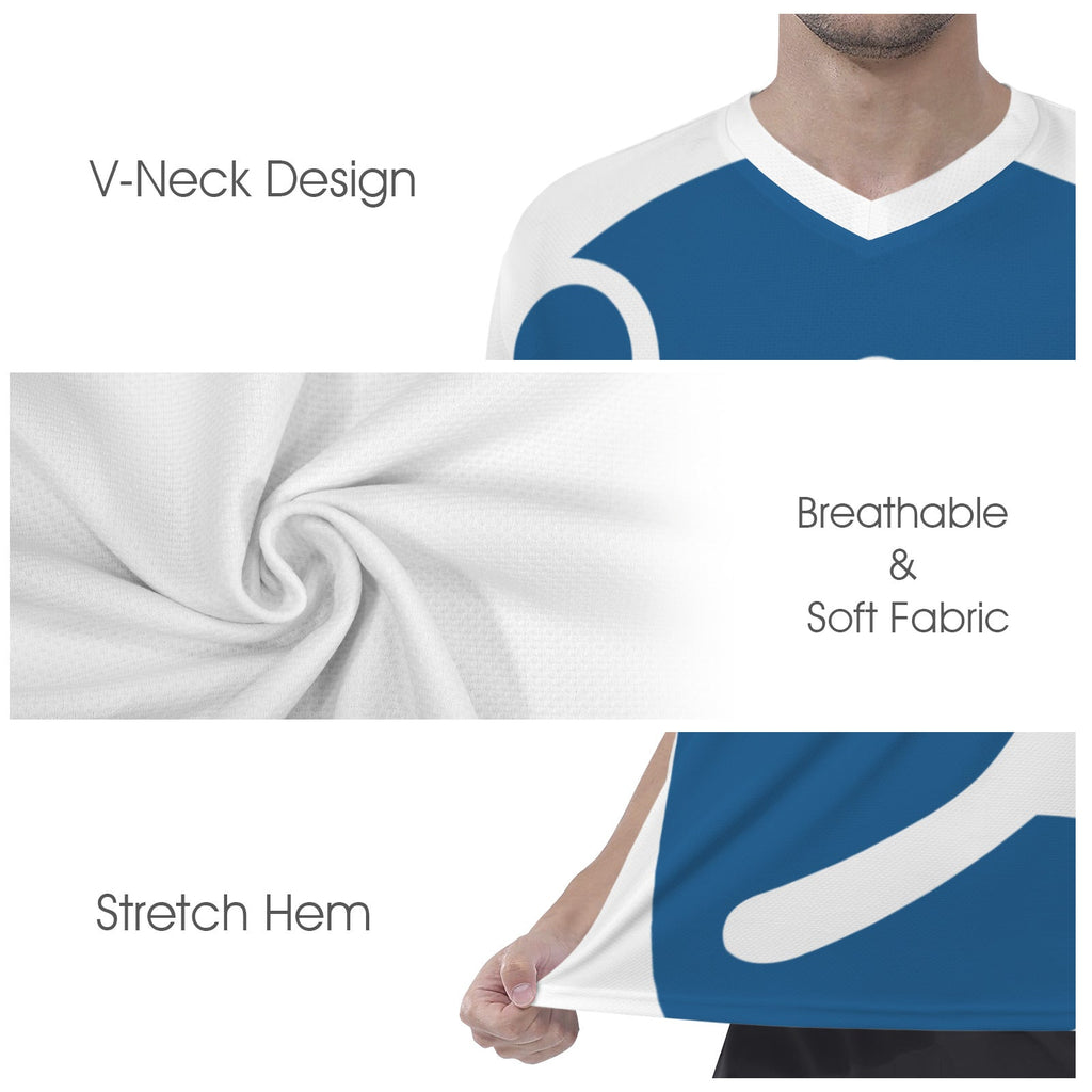 Blue Basketball Men's V-Neck Jersey
