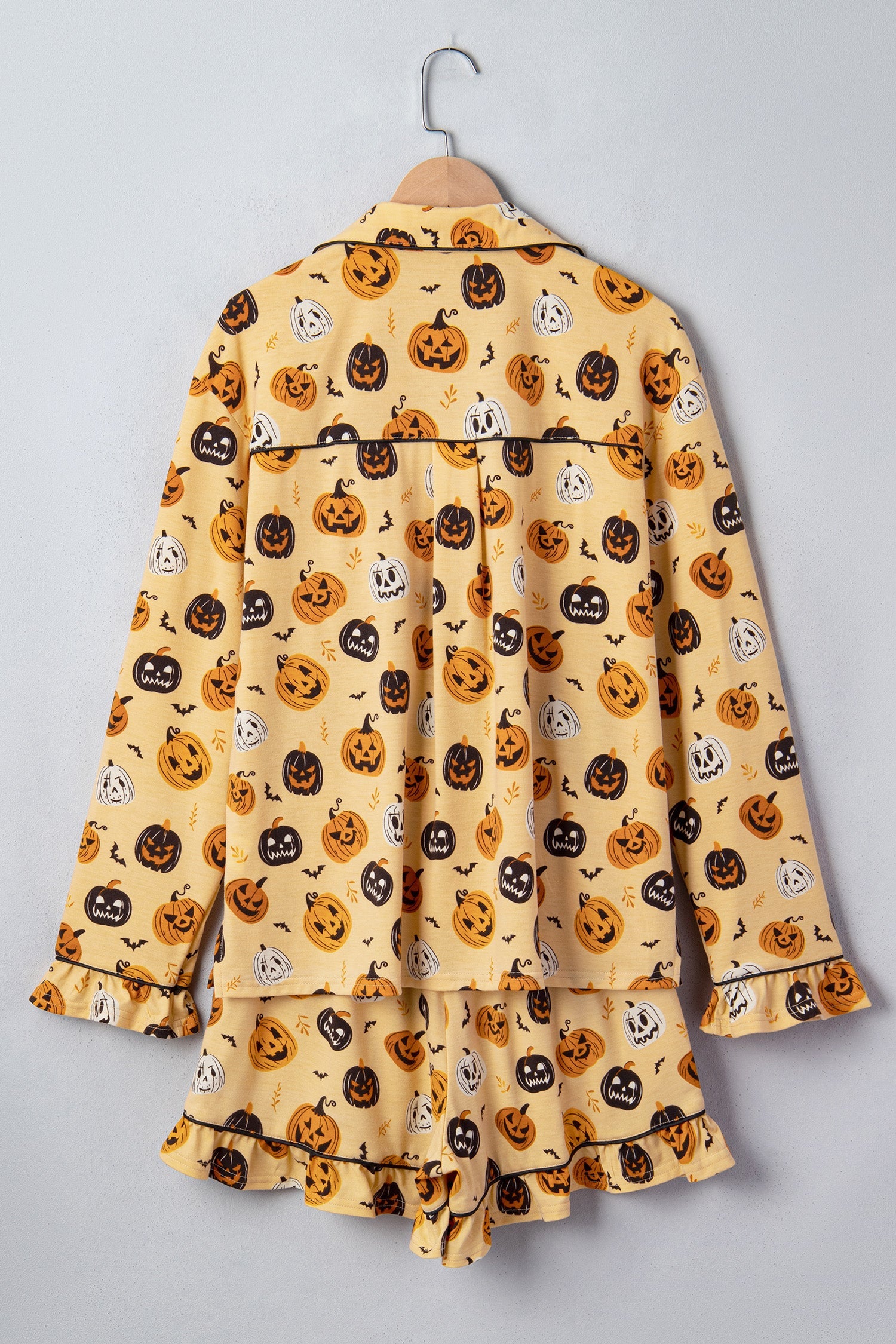 Halloween Jack-O-Lantern Ruffle Top & Shorts Lounge Set