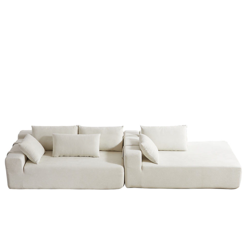 Modern Chenille Upholstered Sectional Sofa Couch Set,Modular 108' L Shaped Sectional Living Room Sofa Set With 6 Pillows,Free Combination Sofa Couch for Living Room,Bedroom