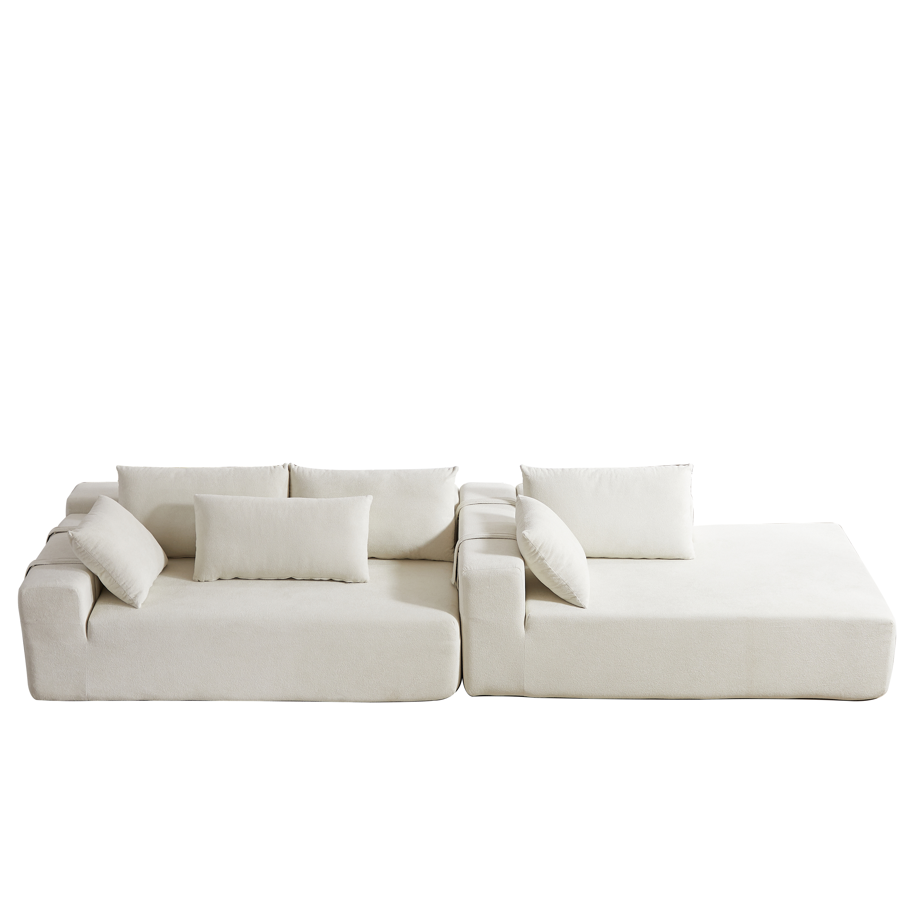 Modern Chenille Upholstered Sectional Sofa Couch Set,Modular 108' L Shaped Sectional Living Room Sofa Set With 6 Pillows,Free Combination Sofa Couch for Living Room,Bedroom
