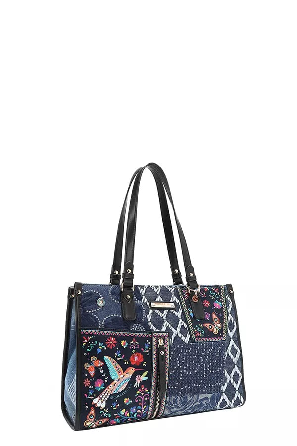 Nicole Lee USA Bosque De Amor Denim Tote Bag Carryall