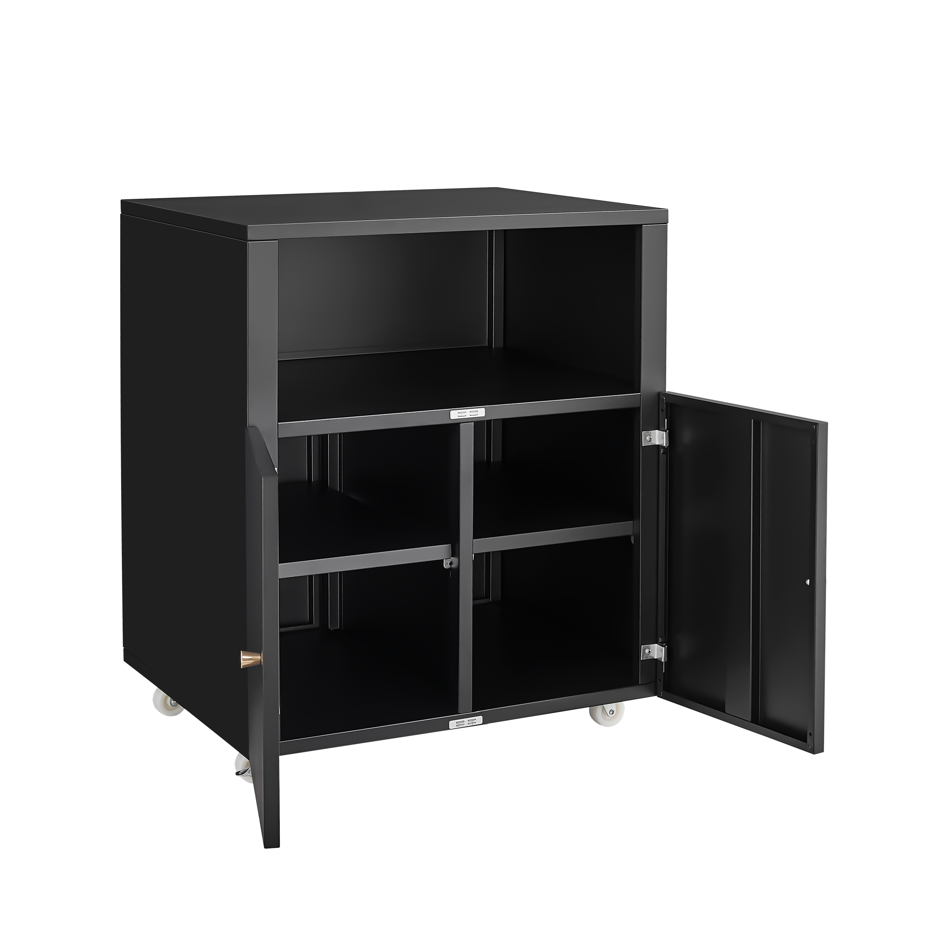 Home Office Printer Stand with Wheels, Printer Tables with File door  Mobile Lateral Filing Cabinet with Open Storage Shelf for Letter/Legal/A4 Size Files,