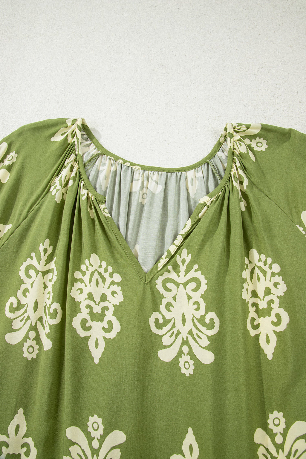 Plus Size Floral Boho Chic Notch V-Neck Top