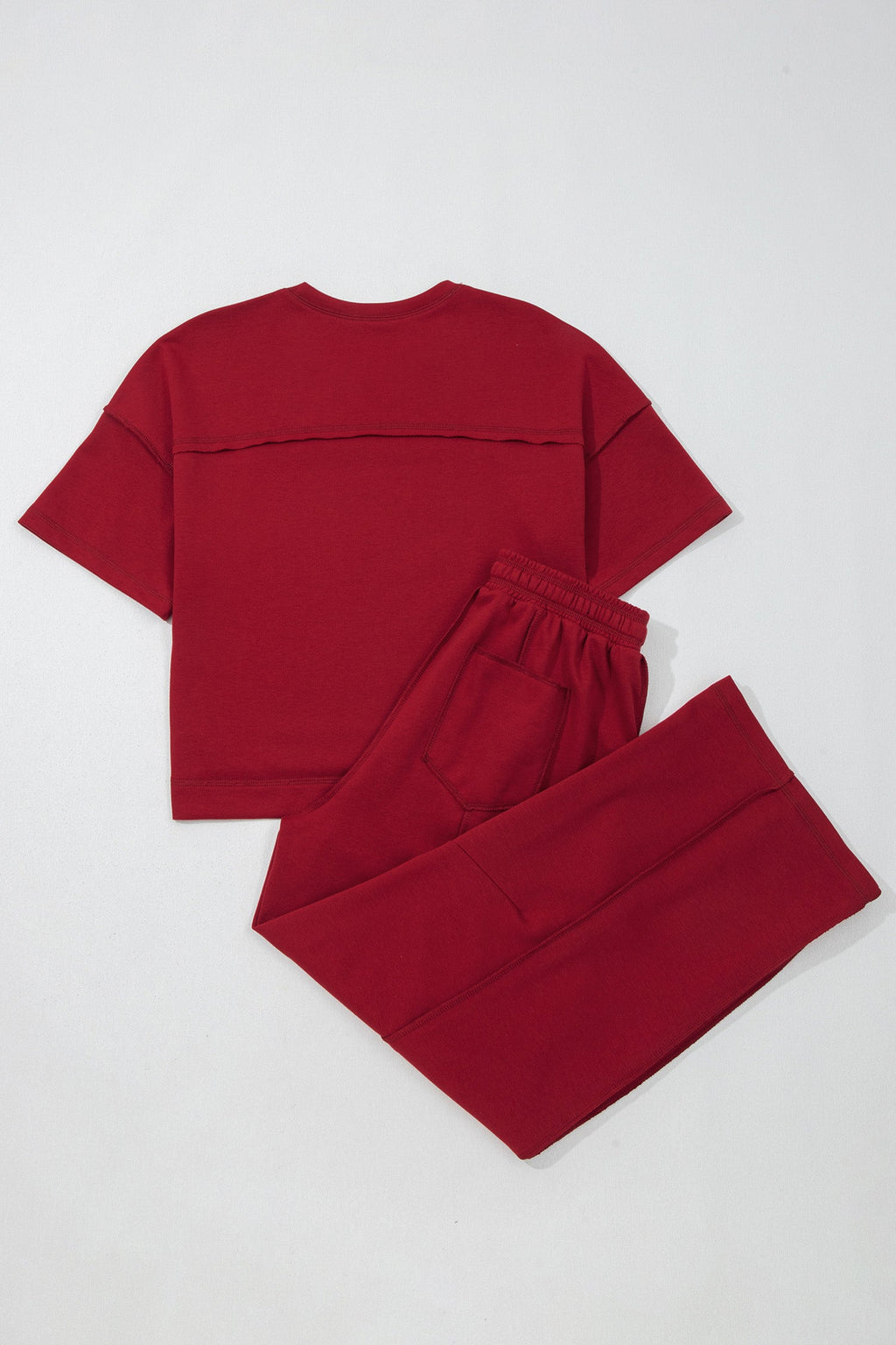 Solid Drop Shoulder Boxy Tee & Barrel Pants Set