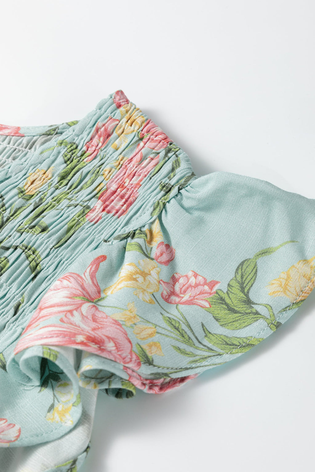 Floral Smocked V-Neck Ruffle Tiered Maxi Dress