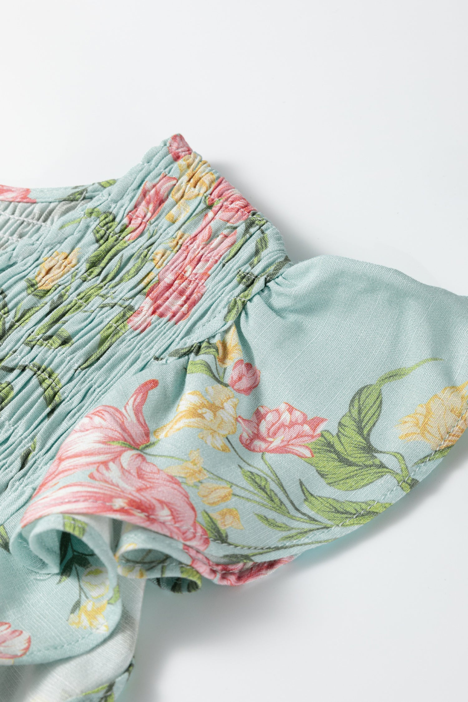 Floral Smocked V-Neck Ruffle Tiered Maxi Dress
