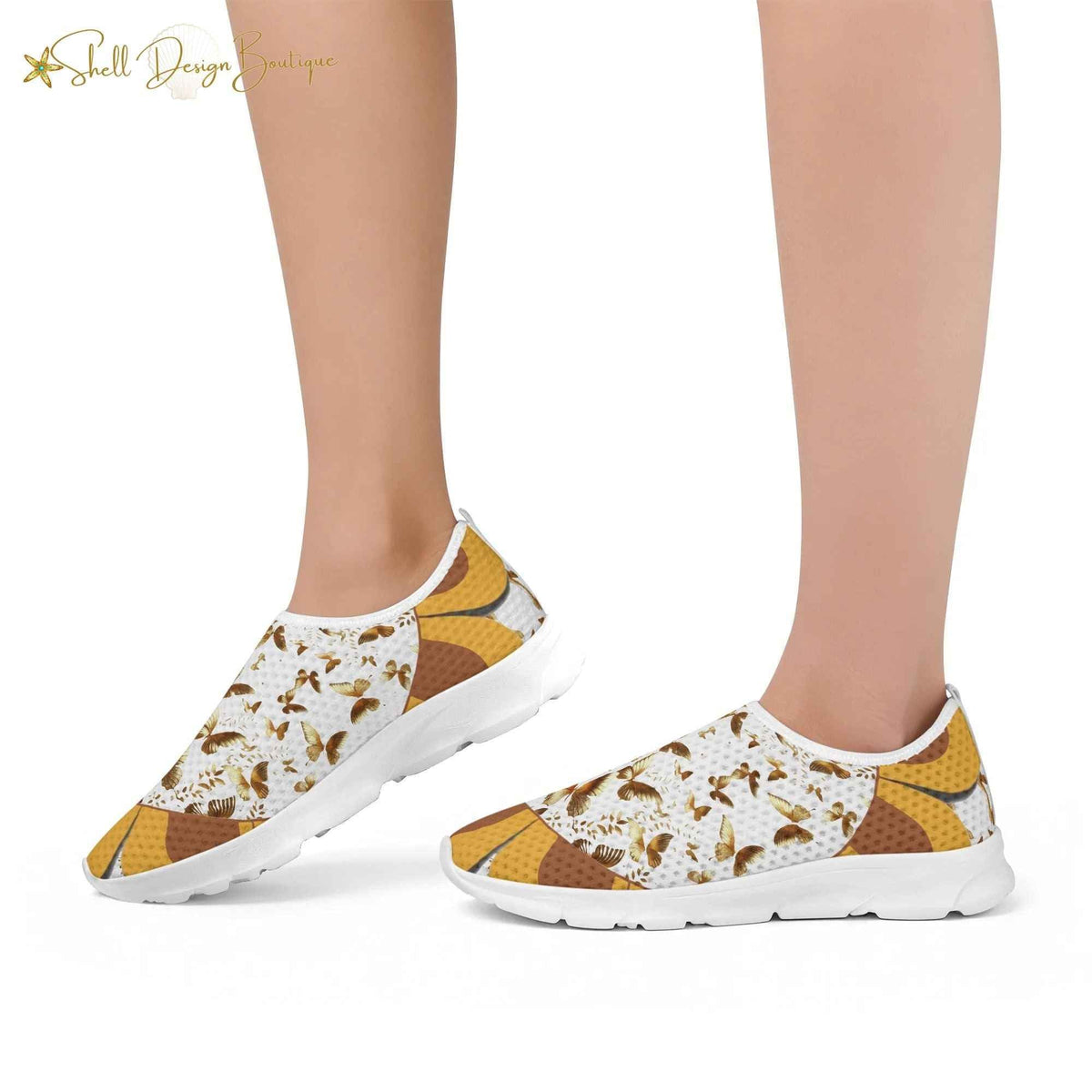 Golden Butterflies Lightweight Adult Unisex Athletic Slip-on Shoes | Shipped in US